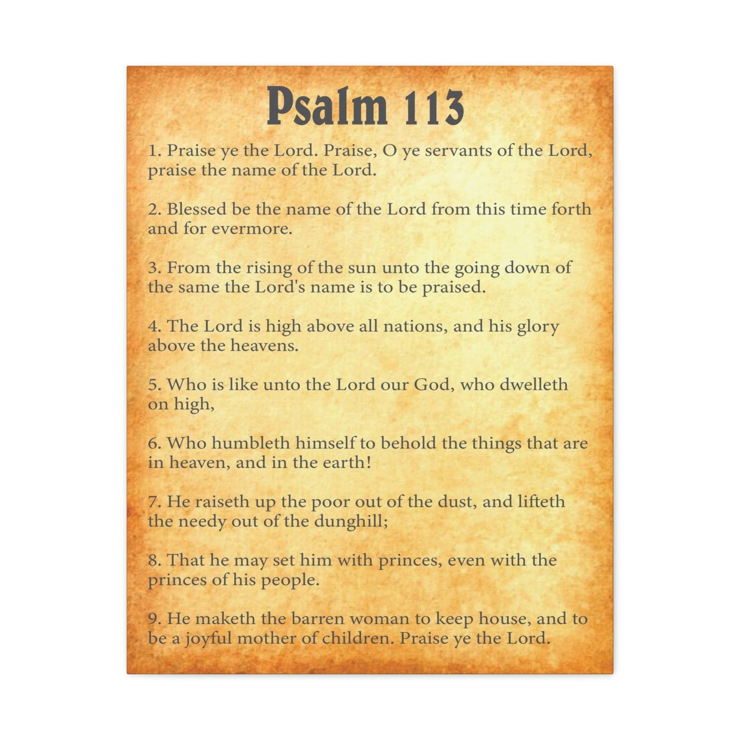 Scripture Walls Psalm 113 Chapter Gold Bible Canvas Christian Wall Art Ready to Hang Unframed-Express Your Love Gifts