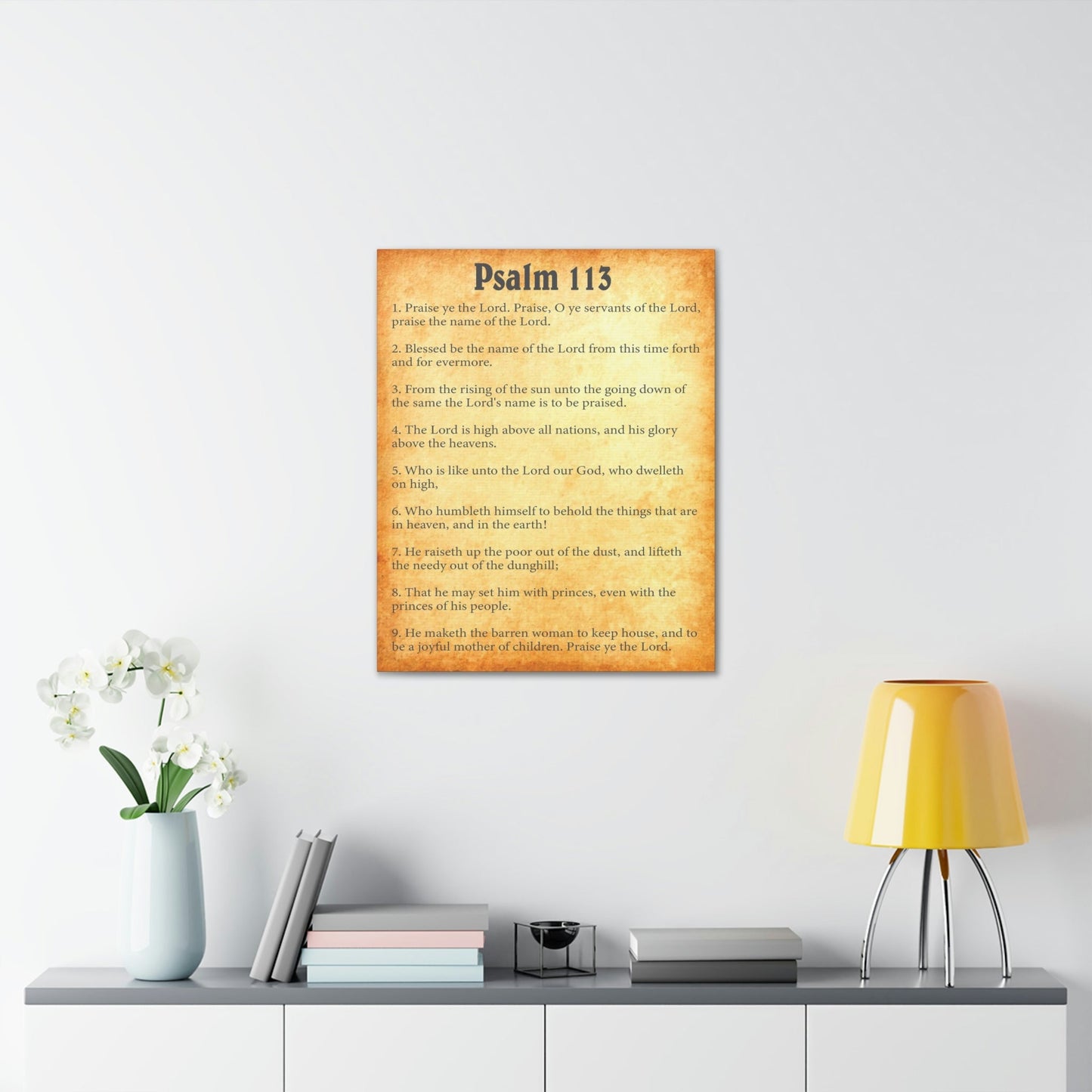 Scripture Walls Psalm 113 Chapter Gold Bible Canvas Christian Wall Art Ready to Hang Unframed-Express Your Love Gifts