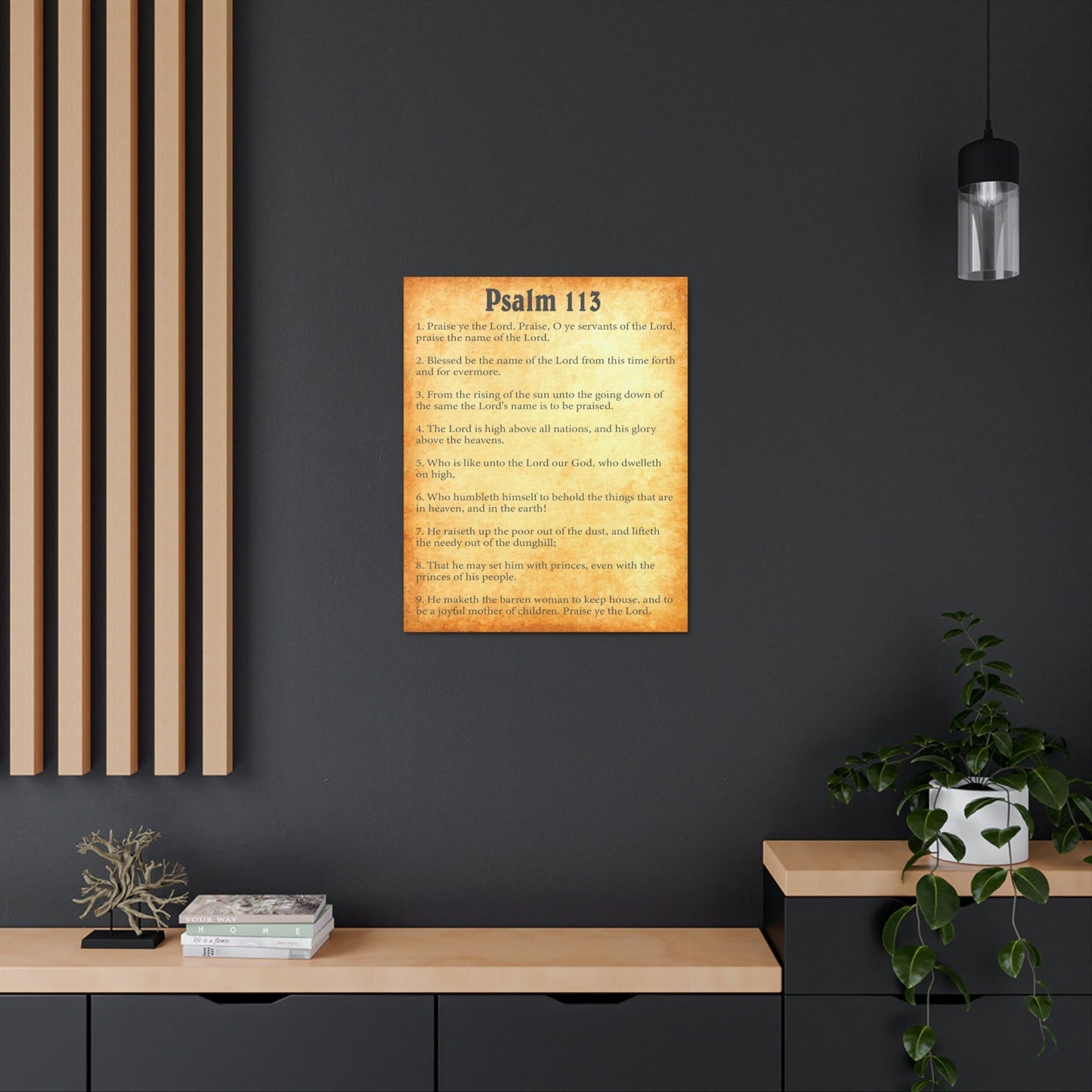Scripture Walls Psalm 113 Chapter Gold Bible Canvas Christian Wall Art Ready to Hang Unframed-Express Your Love Gifts