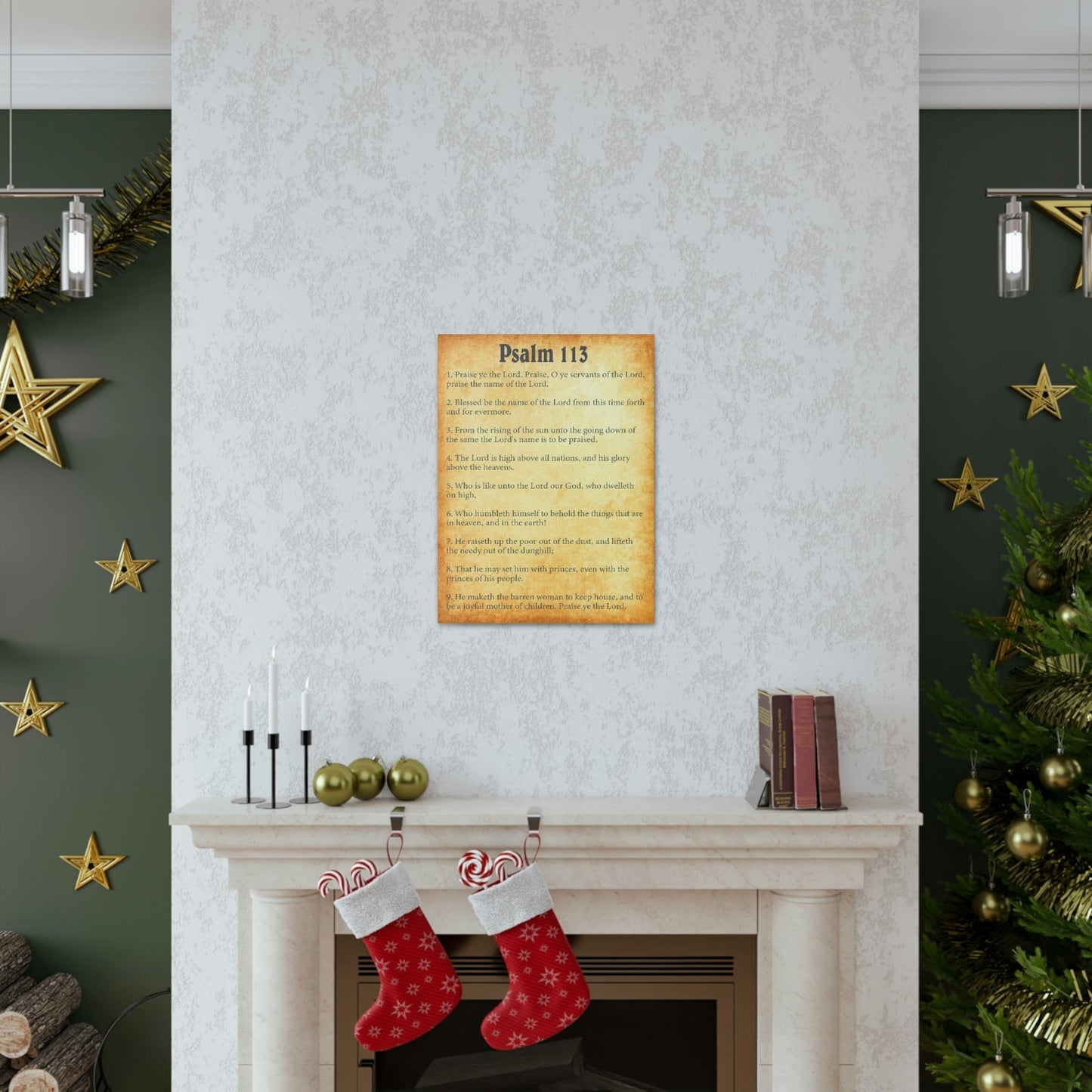 Scripture Walls Psalm 113 Chapter Gold Bible Canvas Christian Wall Art Ready to Hang Unframed-Express Your Love Gifts