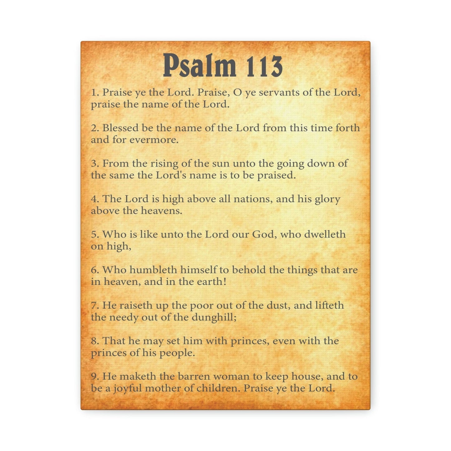 Scripture Walls Psalm 113 Chapter Gold Bible Canvas Christian Wall Art Ready to Hang Unframed-Express Your Love Gifts