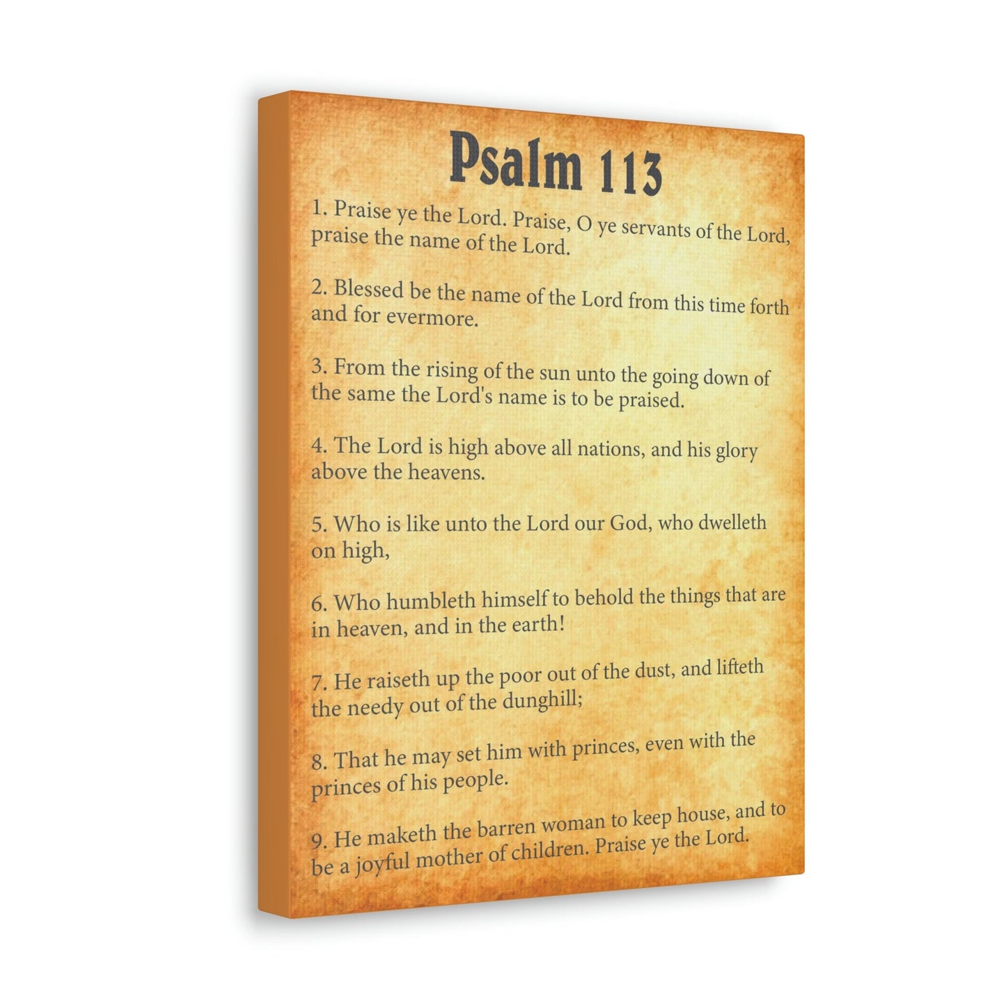 Scripture Walls Psalm 113 Chapter Gold Bible Canvas Christian Wall Art Ready to Hang Unframed-Express Your Love Gifts