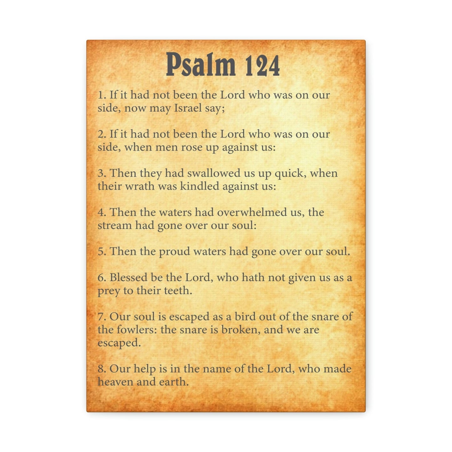 Scripture Walls Psalm 124 Chapter Gold Bible Canvas Christian Wall Art Ready to Hang Unframed-Express Your Love Gifts