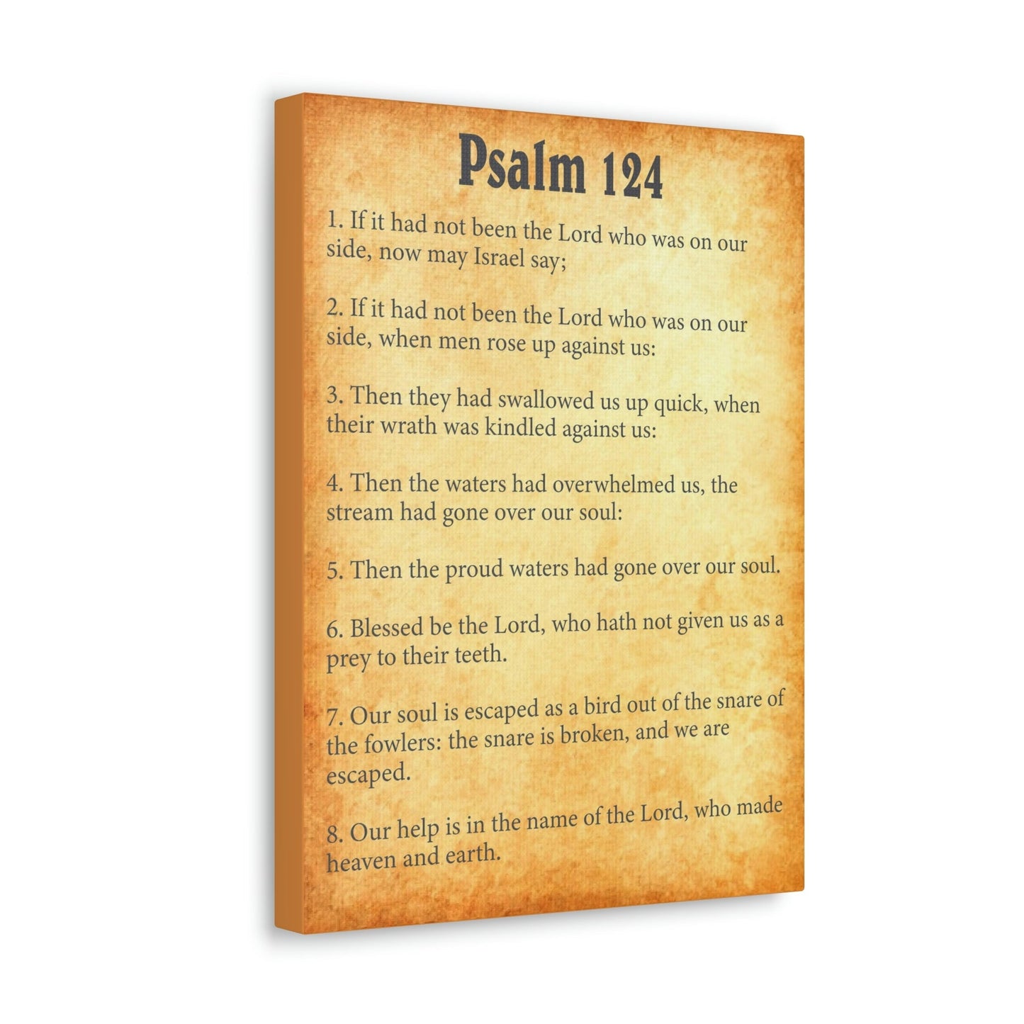 Scripture Walls Psalm 124 Chapter Gold Bible Canvas Christian Wall Art Ready to Hang Unframed-Express Your Love Gifts