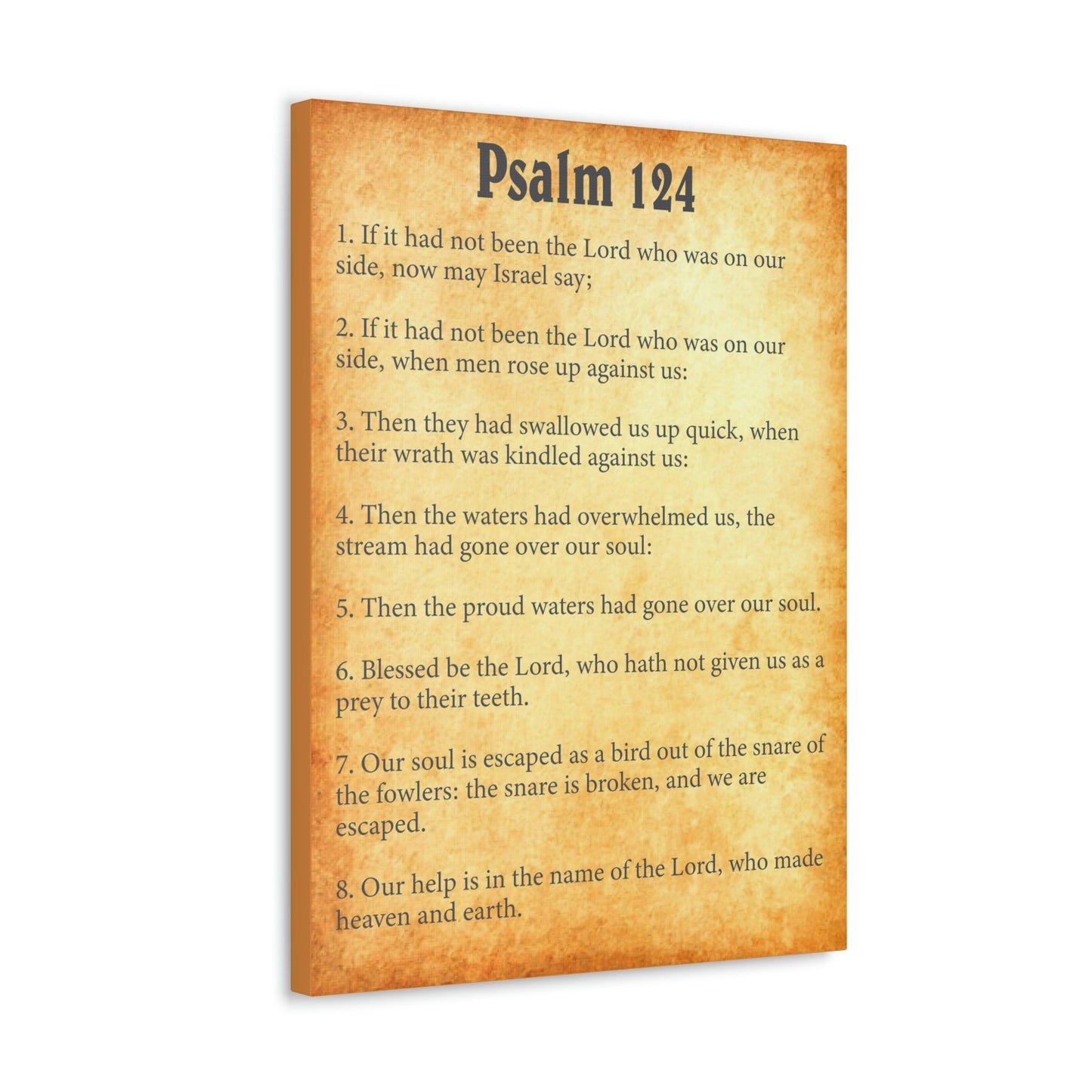 Scripture Walls Psalm 124 Chapter Gold Bible Canvas Christian Wall Art Ready to Hang Unframed-Express Your Love Gifts