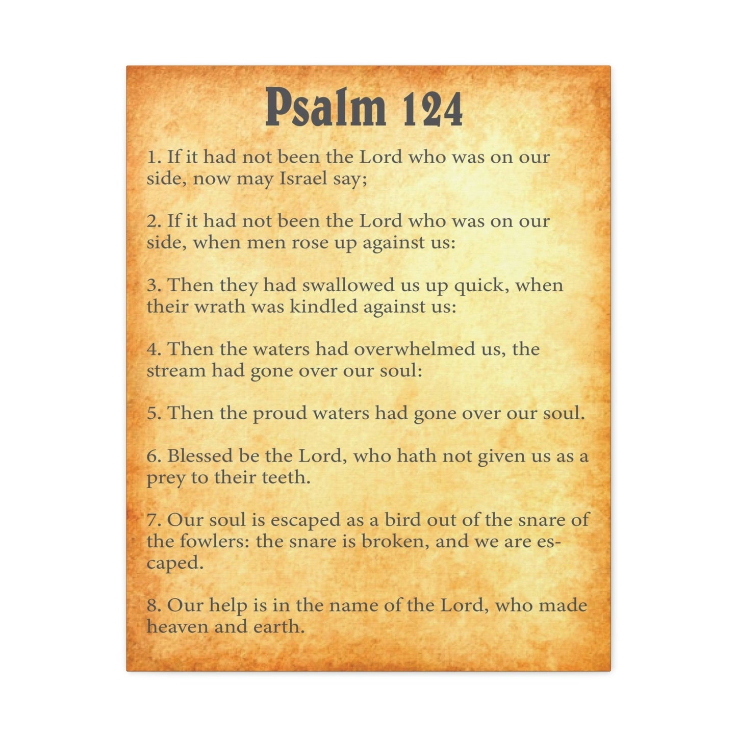 Scripture Walls Psalm 124 Chapter Gold Bible Canvas Christian Wall Art Ready to Hang Unframed-Express Your Love Gifts