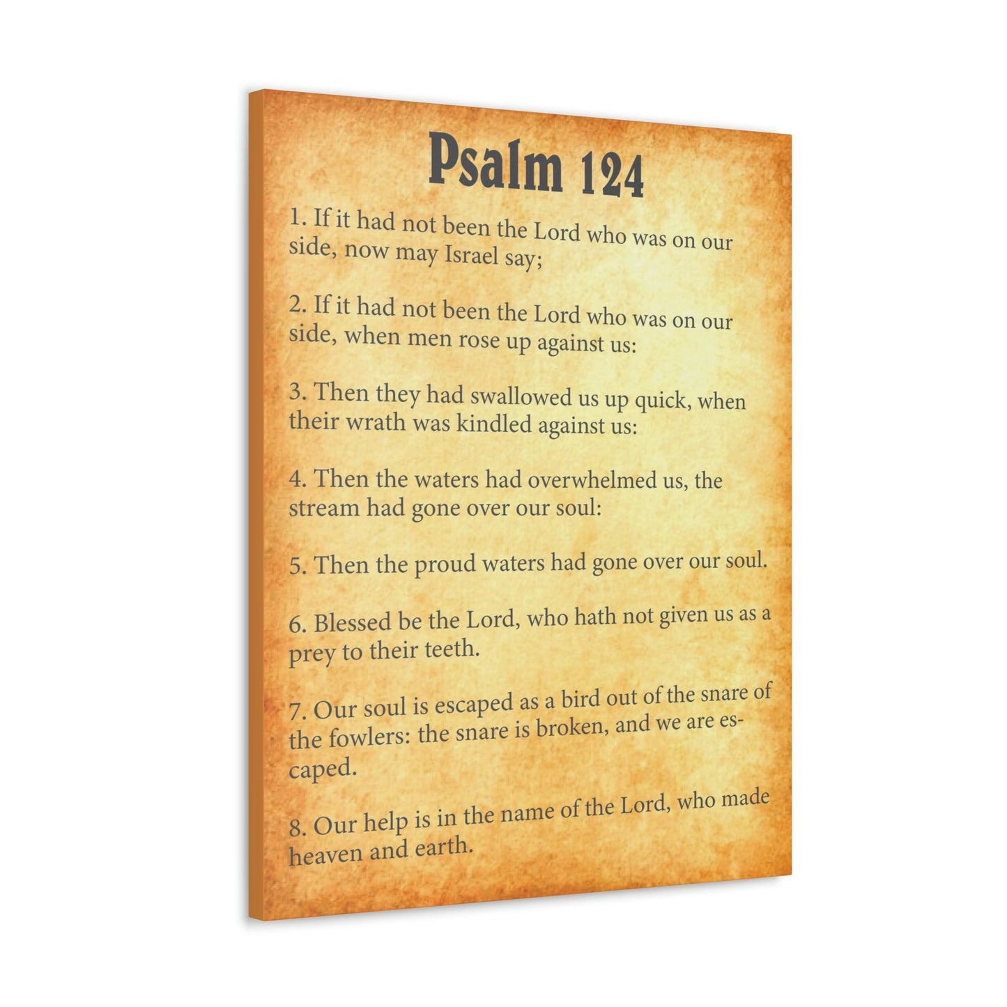 Scripture Walls Psalm 124 Chapter Gold Bible Canvas Christian Wall Art Ready to Hang Unframed-Express Your Love Gifts