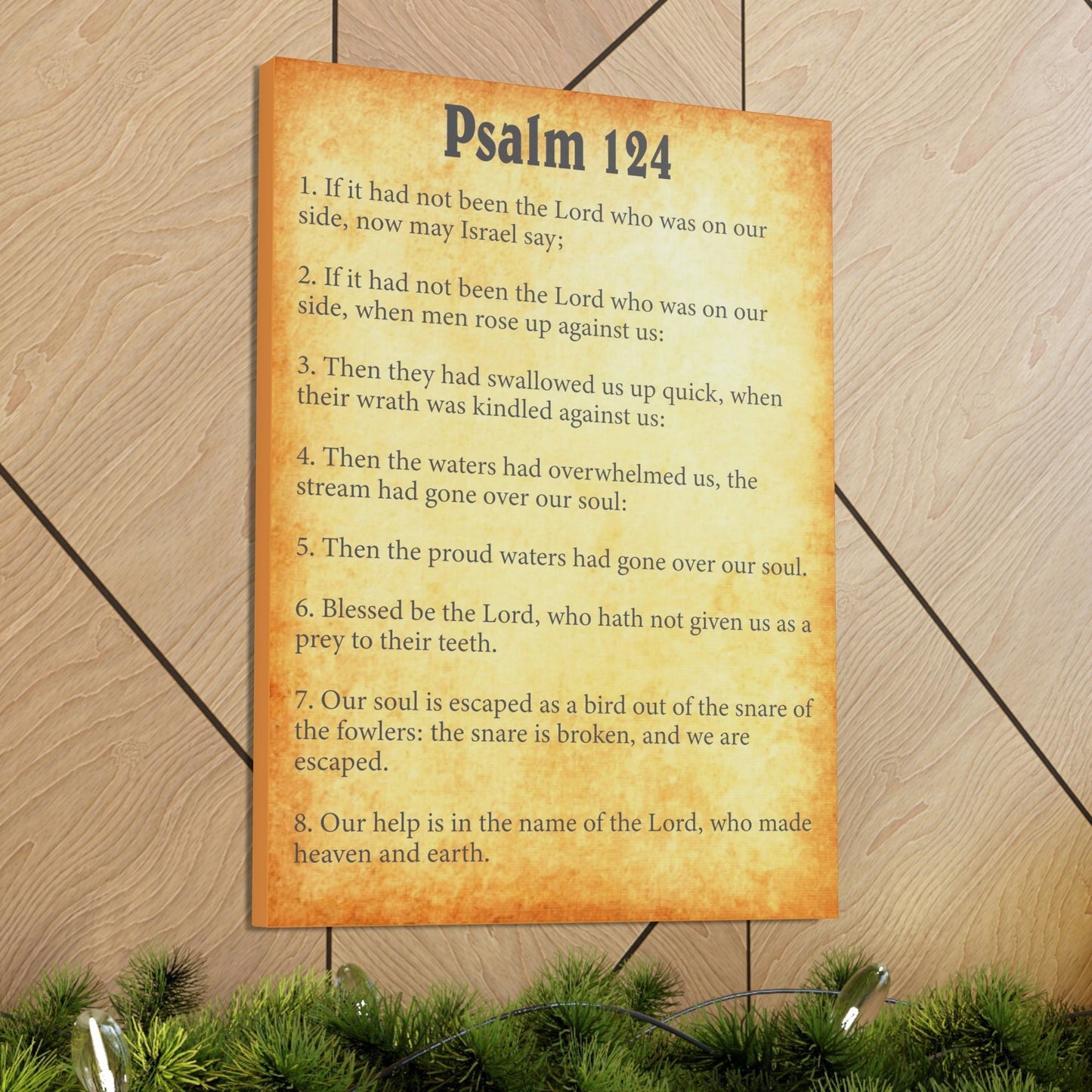 Scripture Walls Psalm 124 Chapter Gold Bible Canvas Christian Wall Art Ready to Hang Unframed-Express Your Love Gifts