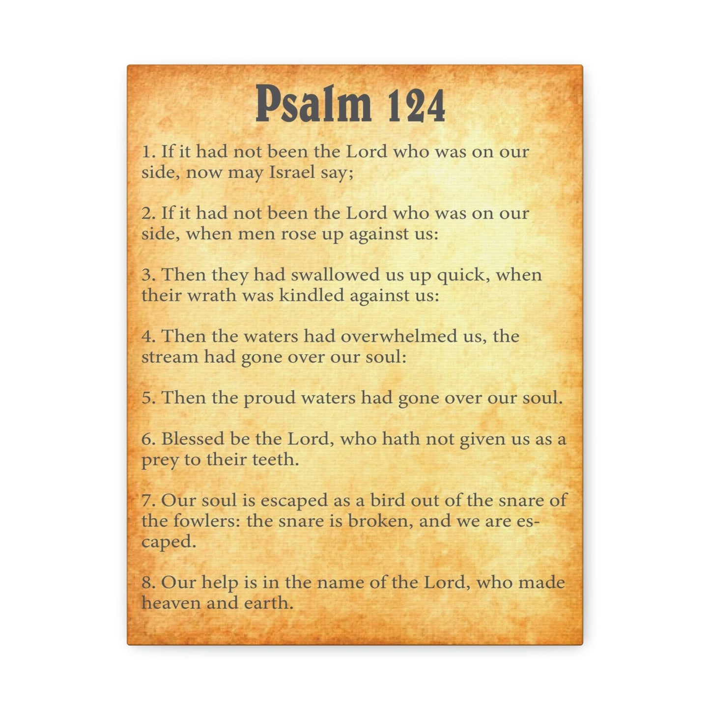 Scripture Walls Psalm 124 Chapter Gold Bible Canvas Christian Wall Art Ready to Hang Unframed-Express Your Love Gifts