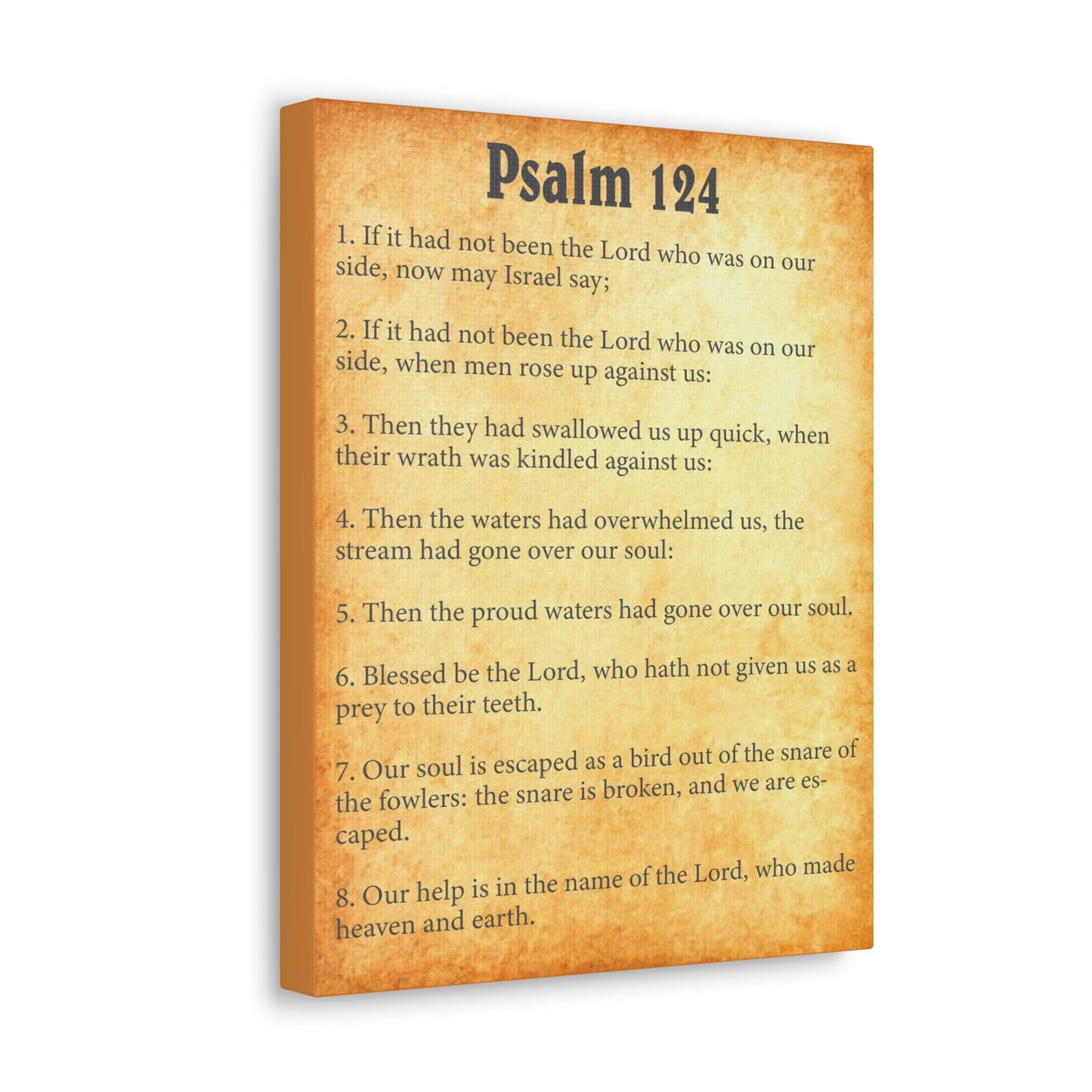 Scripture Walls Psalm 124 Chapter Gold Bible Canvas Christian Wall Art Ready to Hang Unframed-Express Your Love Gifts