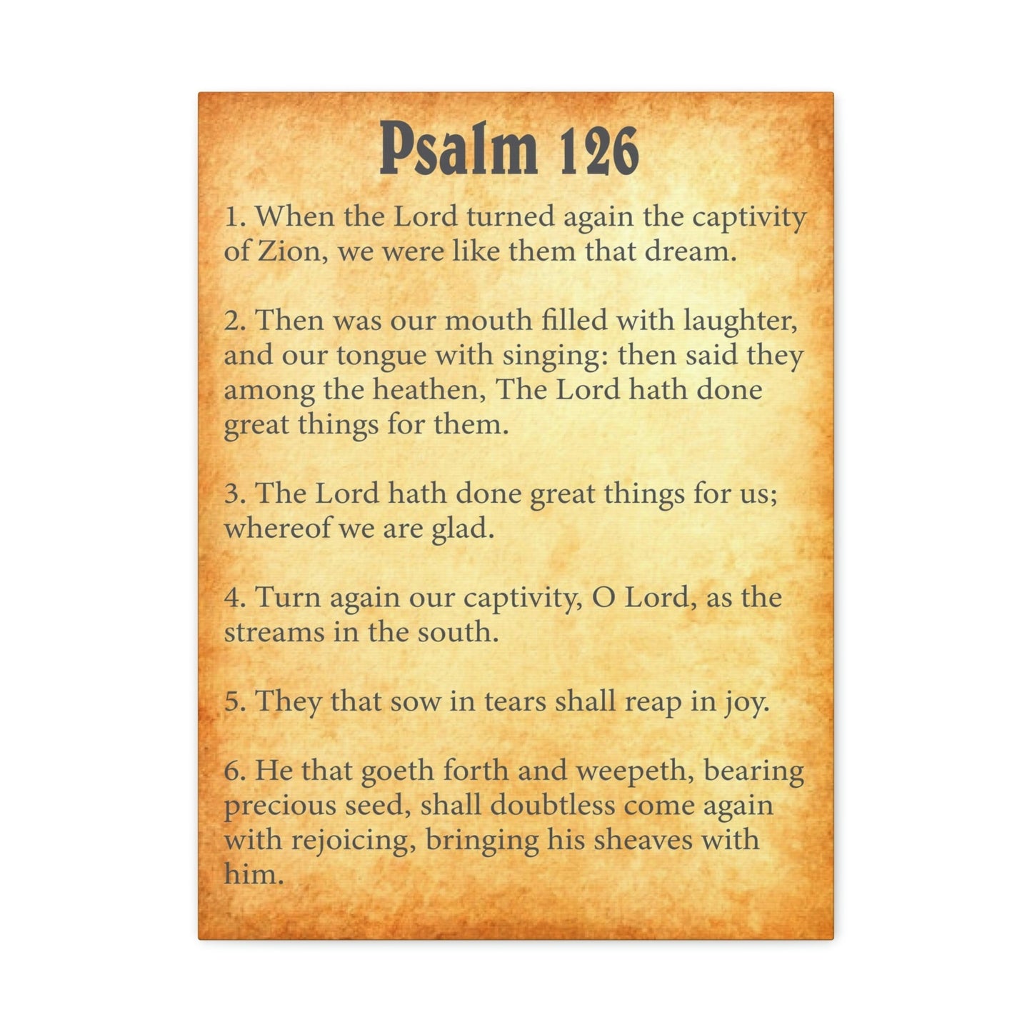 Scripture Walls Psalm 126 Chapter Gold Bible Canvas Christian Wall Art Ready to Hang Unframed-Express Your Love Gifts