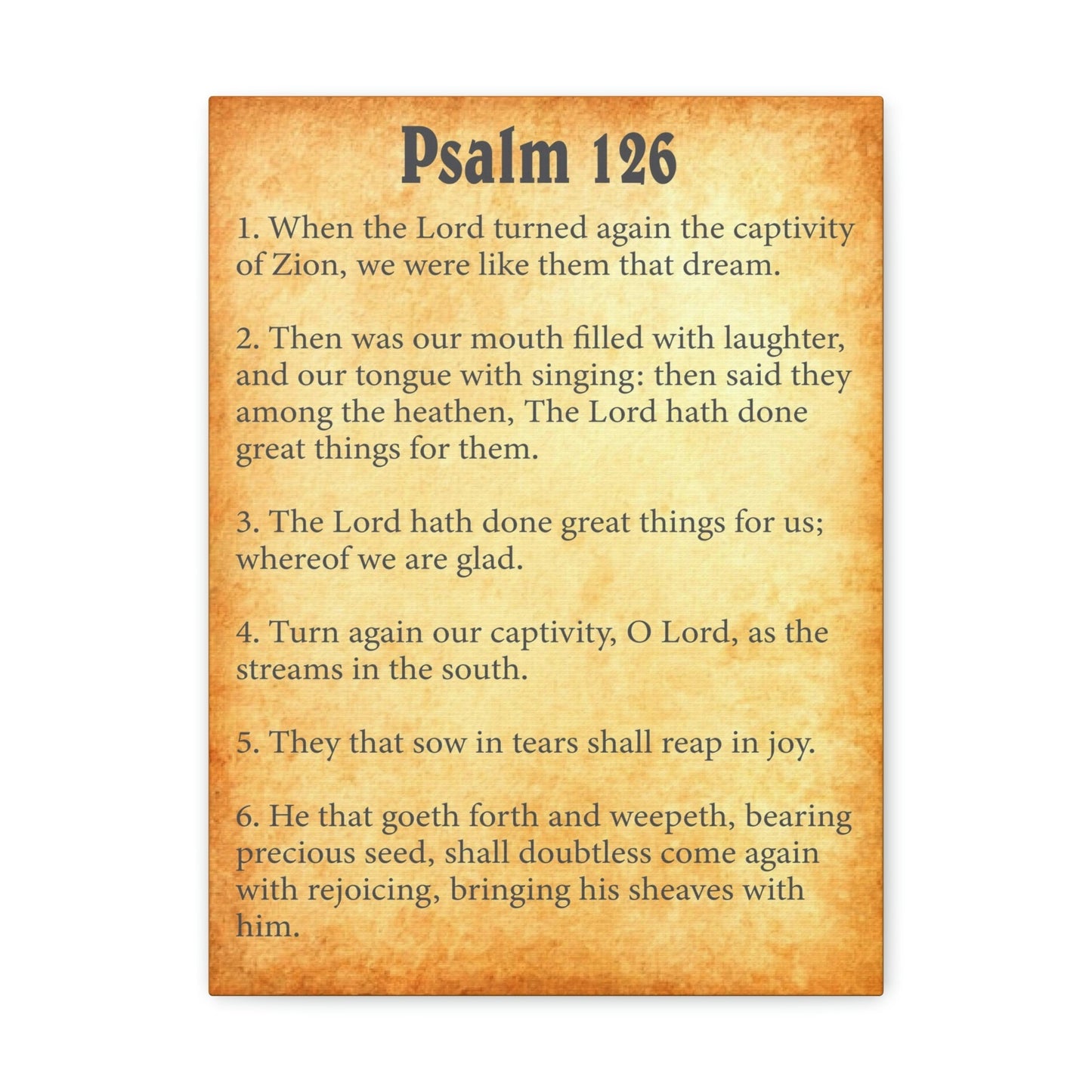 Scripture Walls Psalm 126 Chapter Gold Bible Canvas Christian Wall Art Ready to Hang Unframed-Express Your Love Gifts