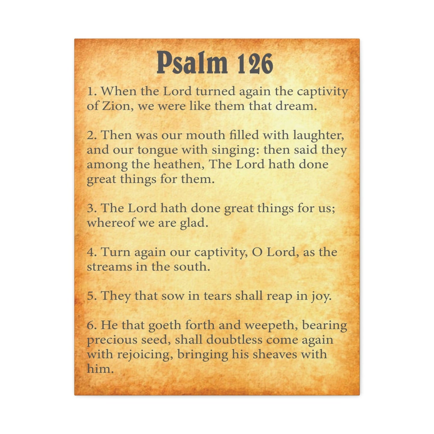 Scripture Walls Psalm 126 Chapter Gold Bible Canvas Christian Wall Art Ready to Hang Unframed-Express Your Love Gifts