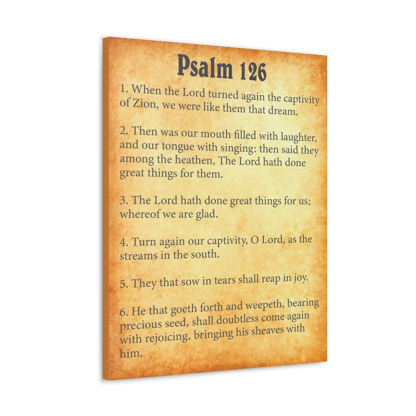 Scripture Walls Psalm 126 Chapter Gold Bible Canvas Christian Wall Art Ready to Hang Unframed-Express Your Love Gifts