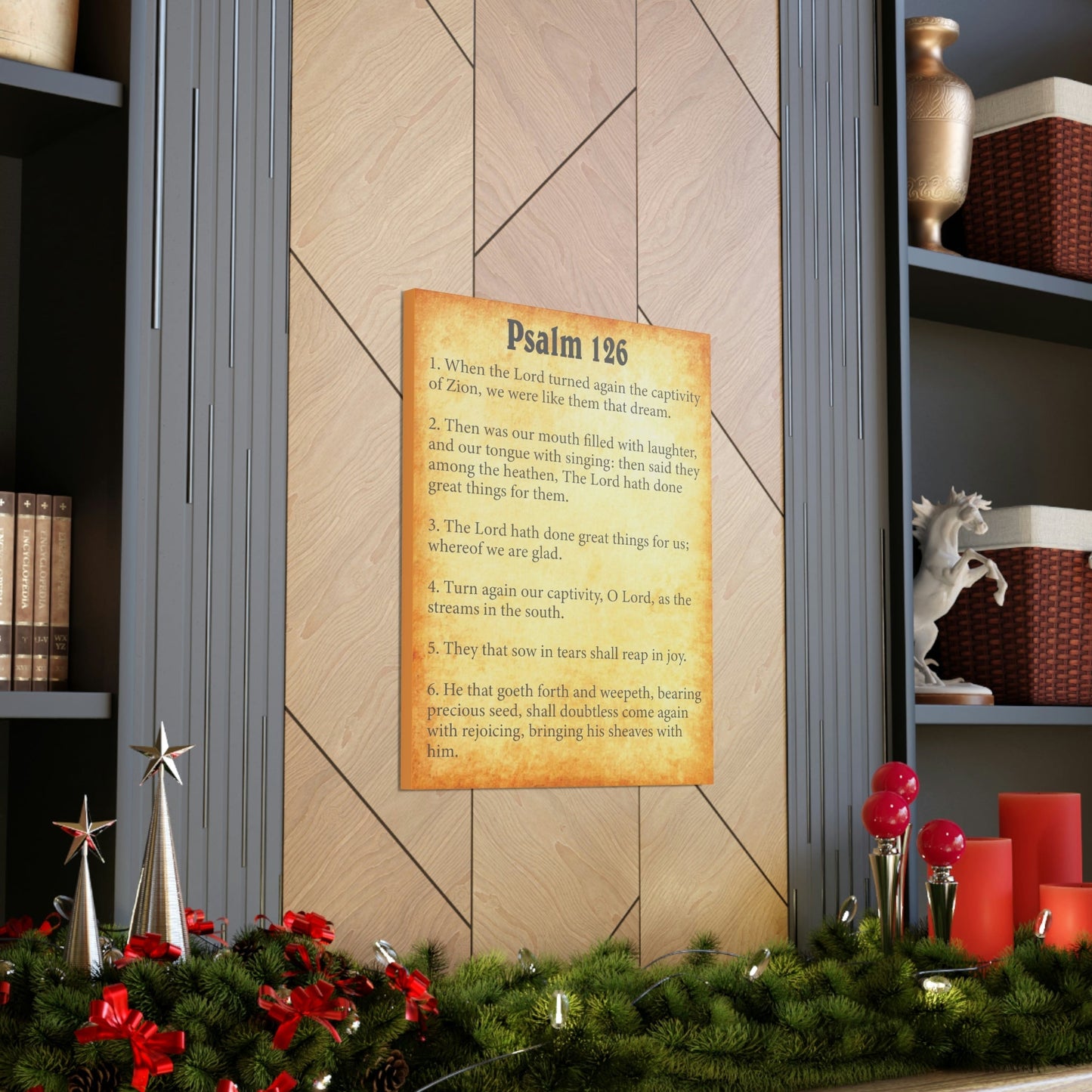 Scripture Walls Psalm 126 Chapter Gold Bible Canvas Christian Wall Art Ready to Hang Unframed-Express Your Love Gifts
