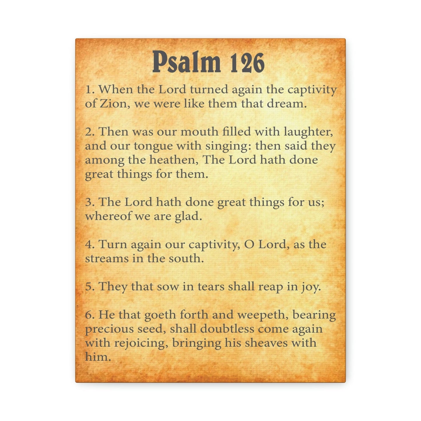 Scripture Walls Psalm 126 Chapter Gold Bible Canvas Christian Wall Art Ready to Hang Unframed-Express Your Love Gifts