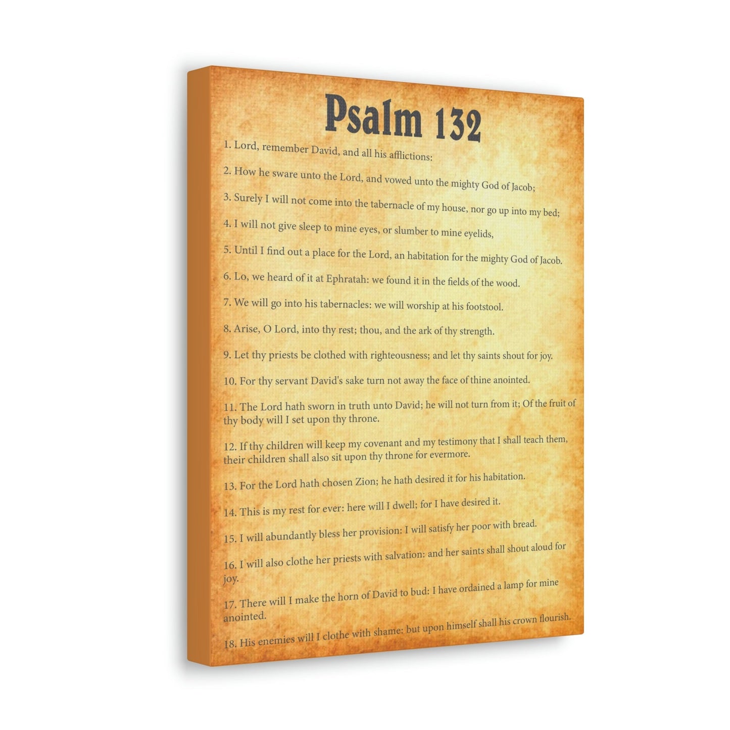 Scripture Walls Psalm 132 Chapter Gold Bible Canvas Christian Wall Art Ready to Hang Unframed-Express Your Love Gifts