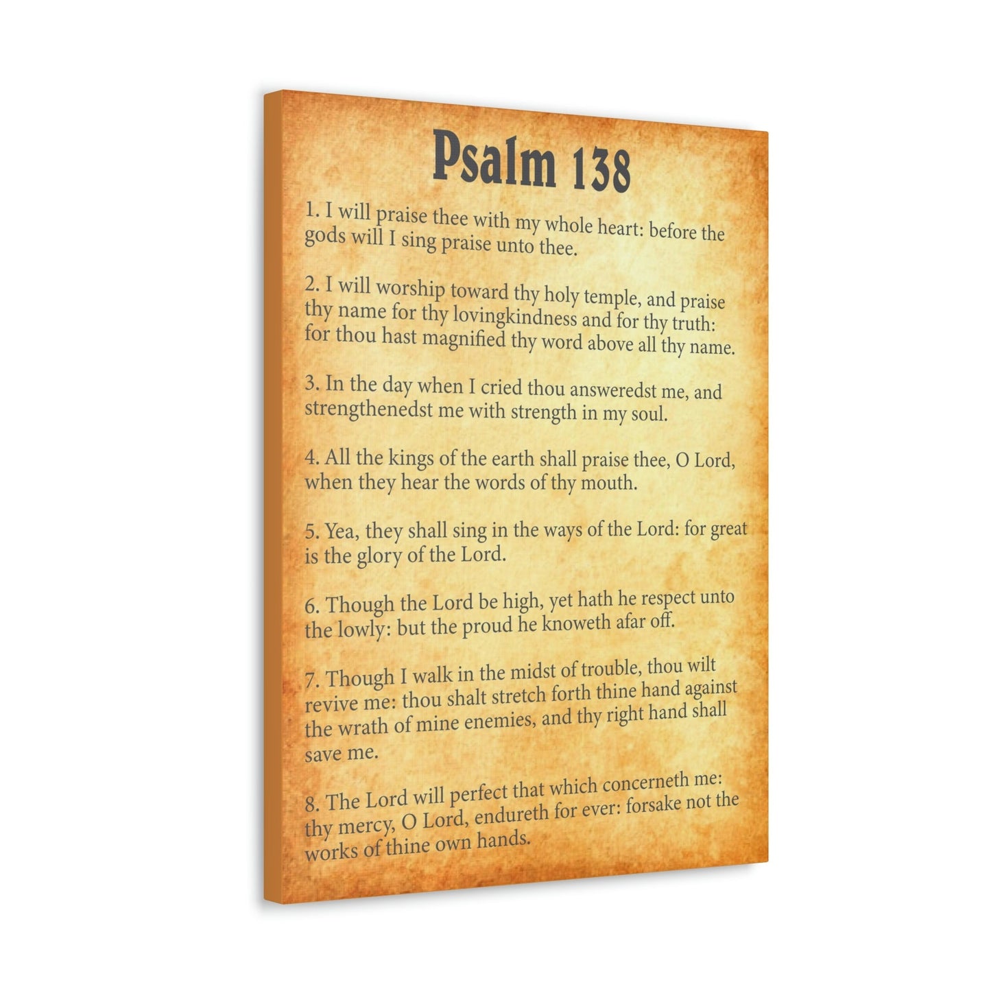 Scripture Walls Psalm 138 Chapter Gold Bible Canvas Christian Wall Art Ready to Hang Unframed-Express Your Love Gifts