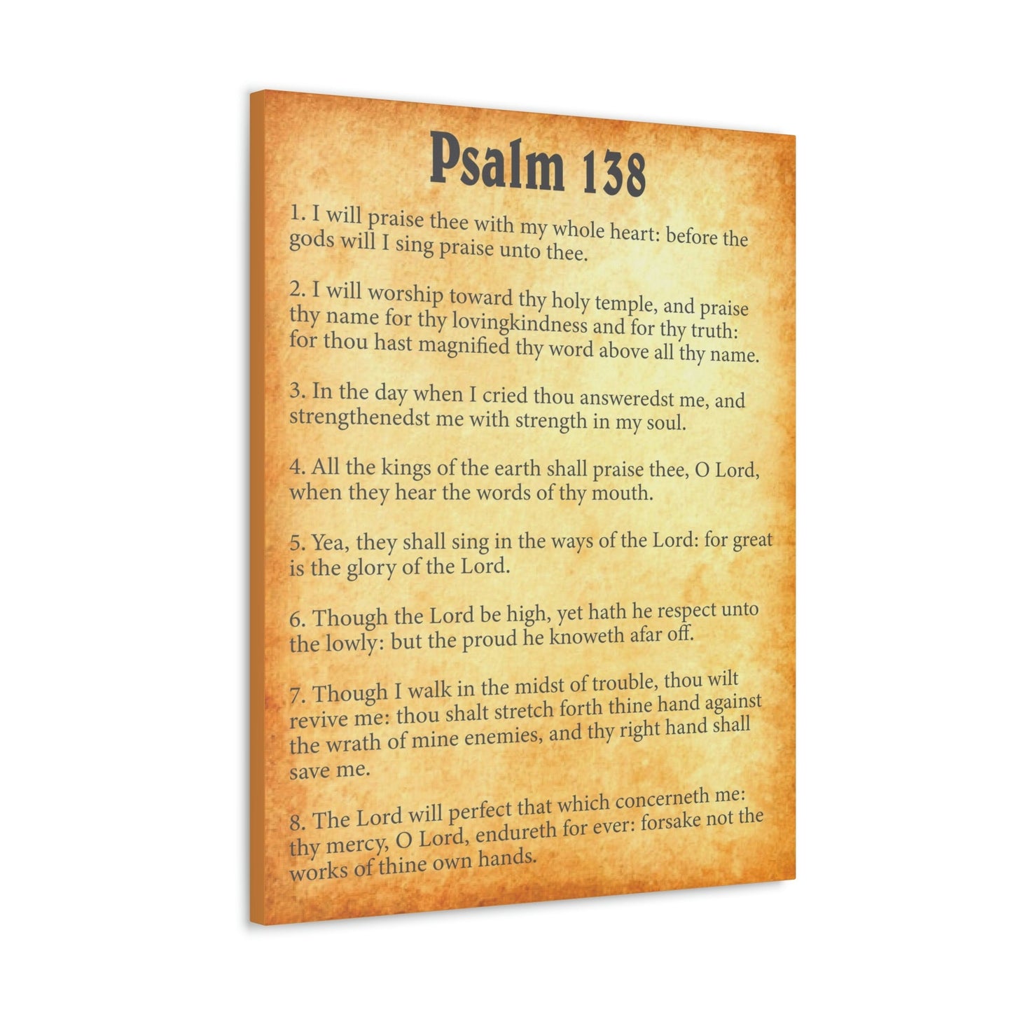 Scripture Walls Psalm 138 Chapter Gold Bible Canvas Christian Wall Art Ready to Hang Unframed-Express Your Love Gifts