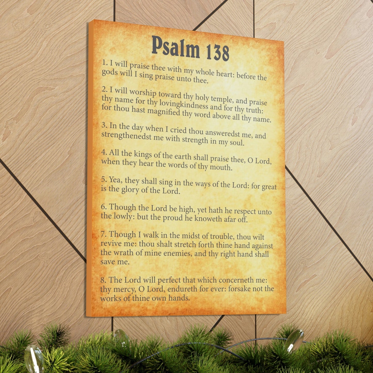 Scripture Walls Psalm 138 Chapter Gold Bible Canvas Christian Wall Art Ready to Hang Unframed-Express Your Love Gifts