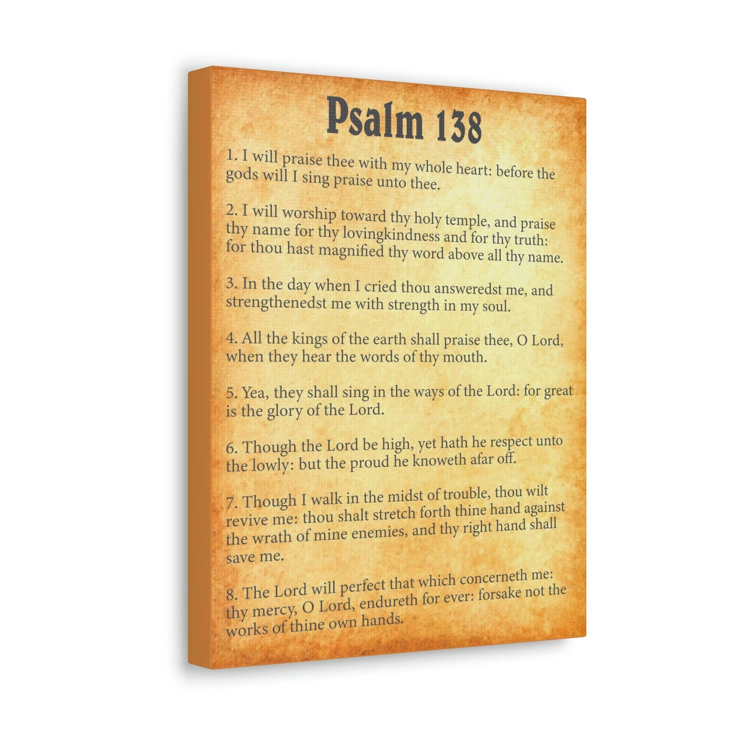 Scripture Walls Psalm 138 Chapter Gold Bible Canvas Christian Wall Art Ready to Hang Unframed-Express Your Love Gifts