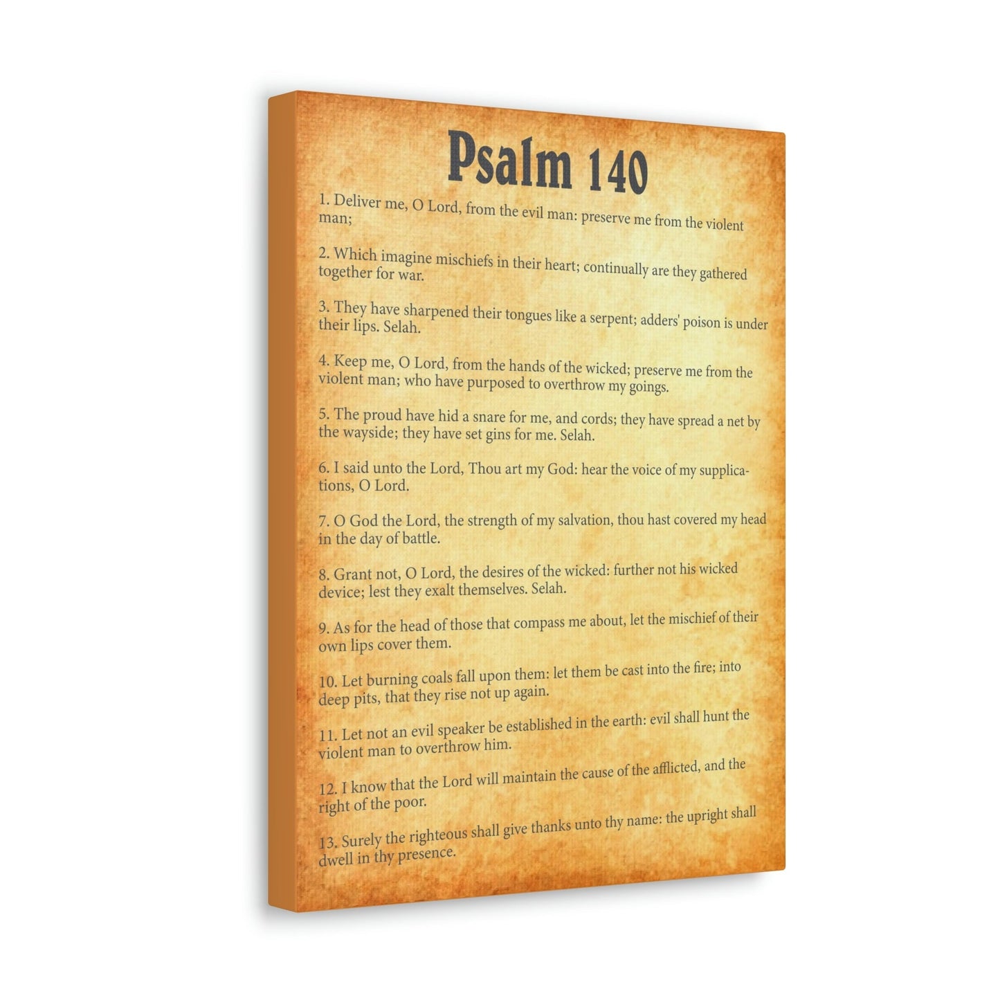 Scripture Walls Psalm 140 Chapter Gold Bible Canvas Christian Wall Art Ready to Hang Unframed-Express Your Love Gifts
