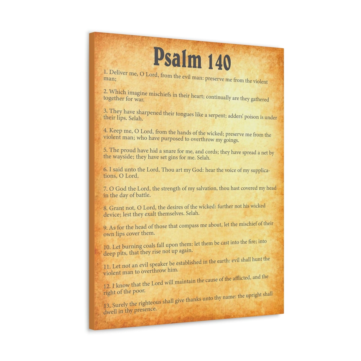 Scripture Walls Psalm 140 Chapter Gold Bible Canvas Christian Wall Art Ready to Hang Unframed-Express Your Love Gifts