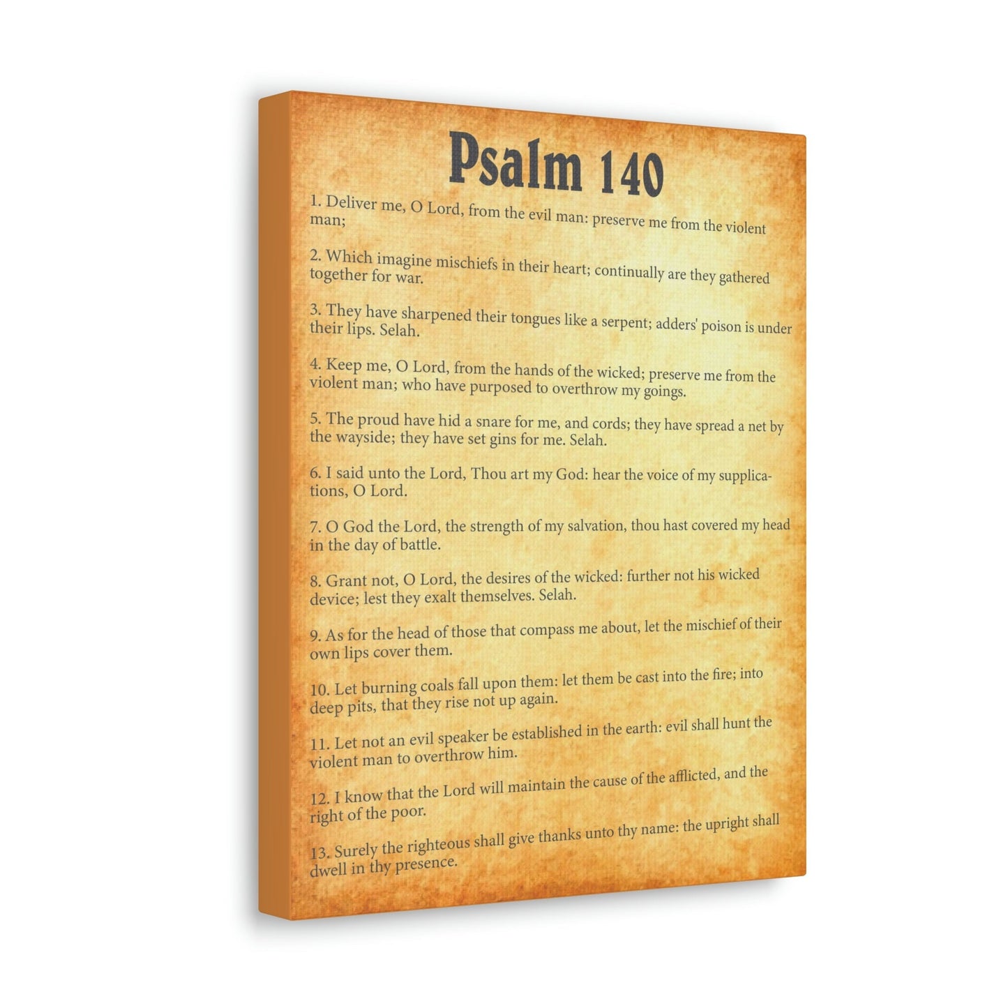 Scripture Walls Psalm 140 Chapter Gold Bible Canvas Christian Wall Art Ready to Hang Unframed-Express Your Love Gifts