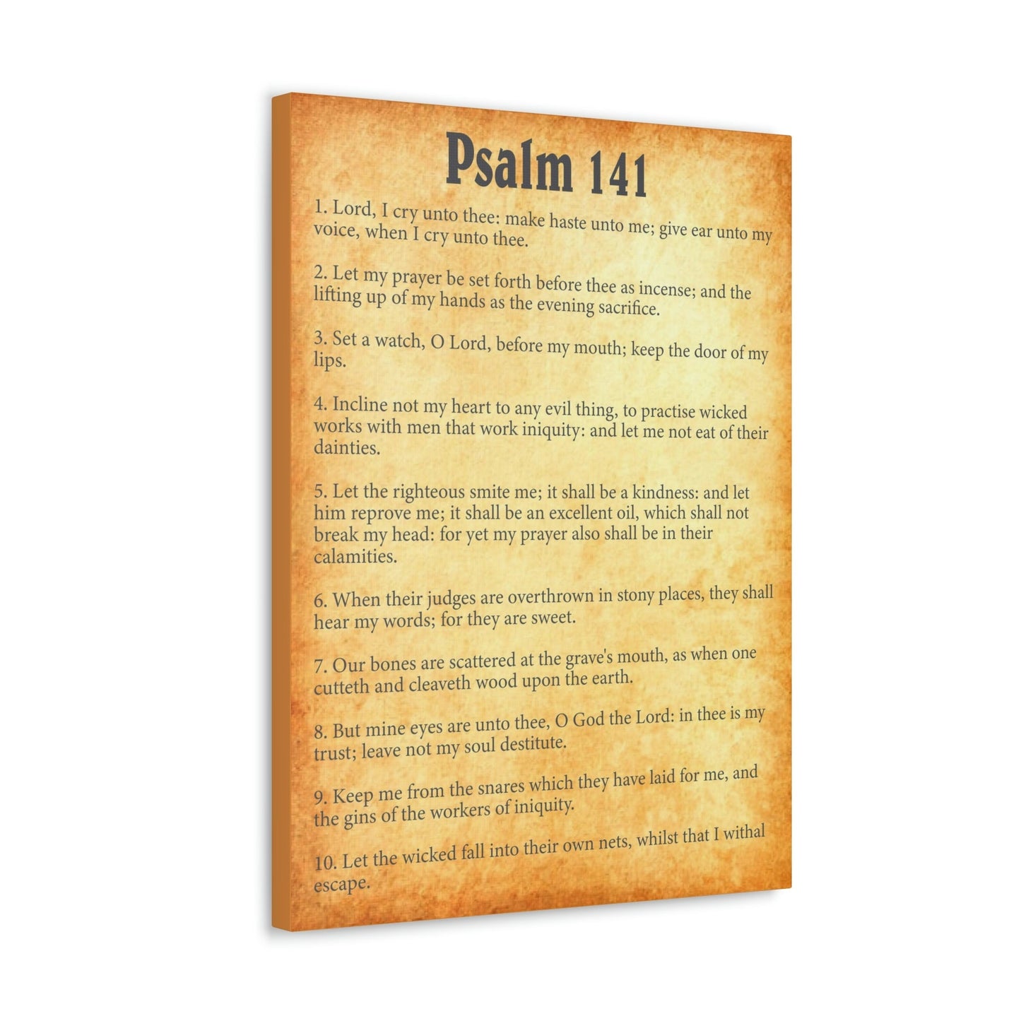 Scripture Walls Psalm 141 Chapter Gold Bible Canvas Christian Wall Art Ready to Hang Unframed-Express Your Love Gifts
