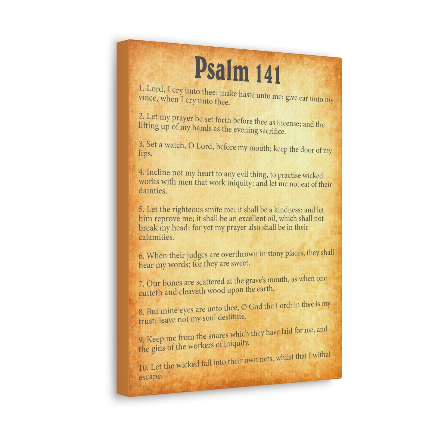 Scripture Walls Psalm 141 Chapter Gold Bible Canvas Christian Wall Art Ready to Hang Unframed-Express Your Love Gifts