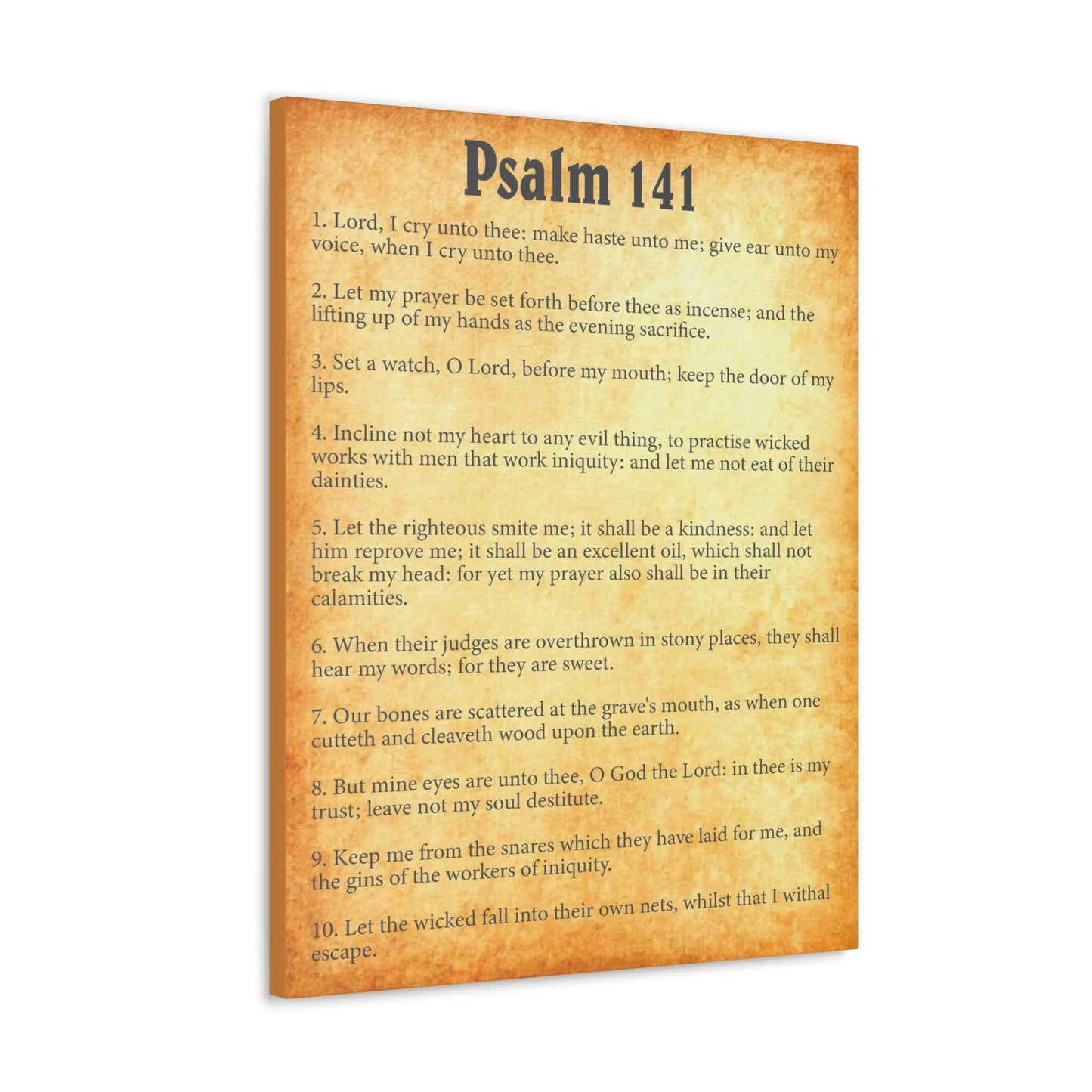 Scripture Walls Psalm 141 Chapter Gold Bible Canvas Christian Wall Art Ready to Hang Unframed-Express Your Love Gifts