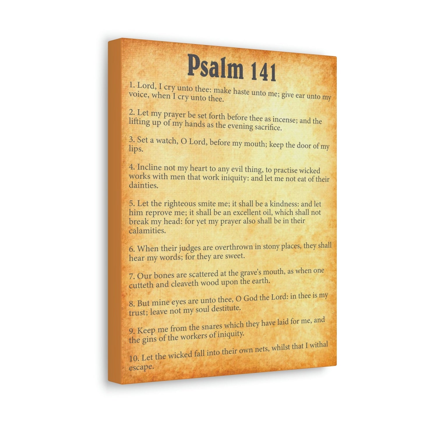 Scripture Walls Psalm 141 Chapter Gold Bible Canvas Christian Wall Art Ready to Hang Unframed-Express Your Love Gifts