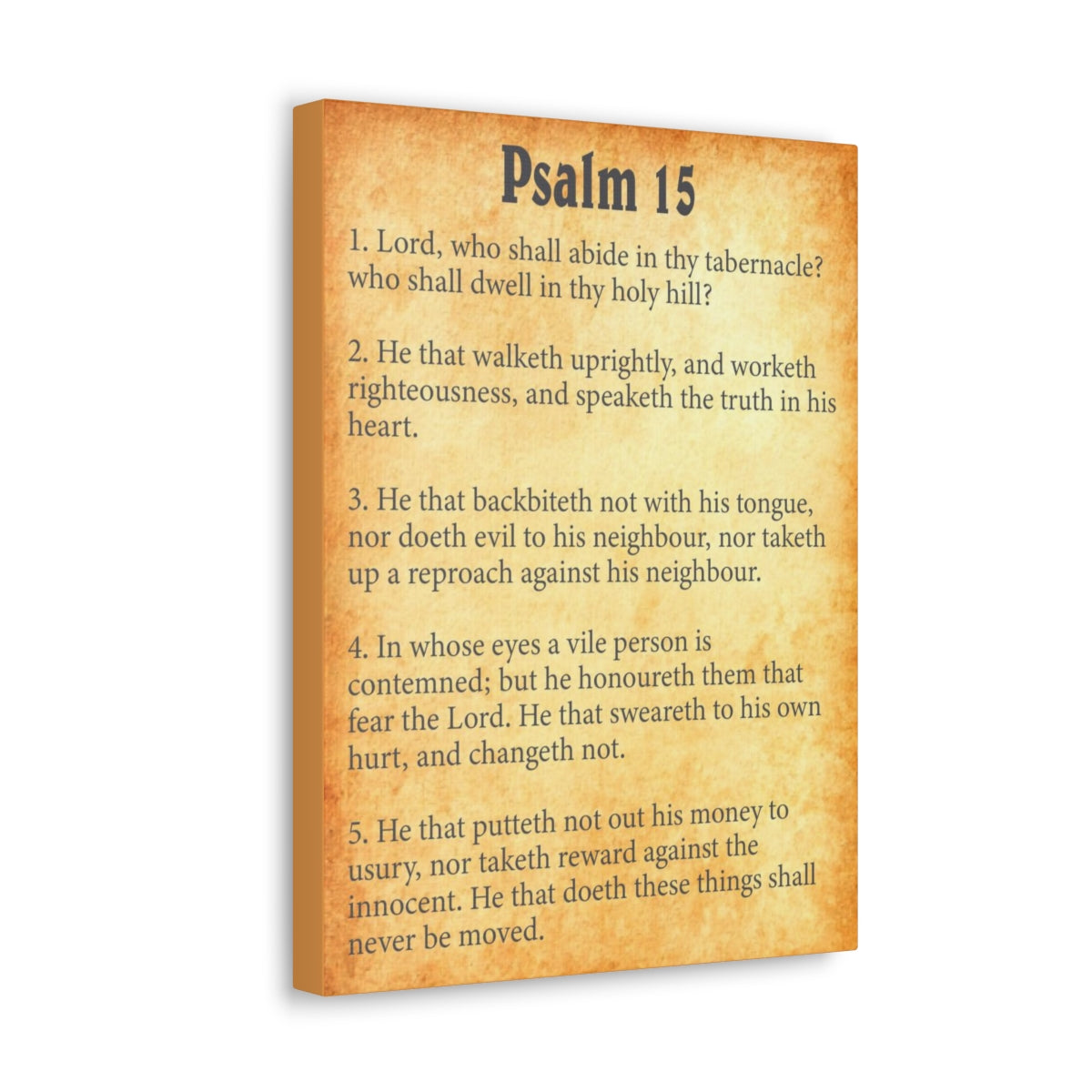 Scripture Walls Psalm 15 Chapter Gold Bible Canvas Christian Wall Art Ready to Hang Unframed-Express Your Love Gifts