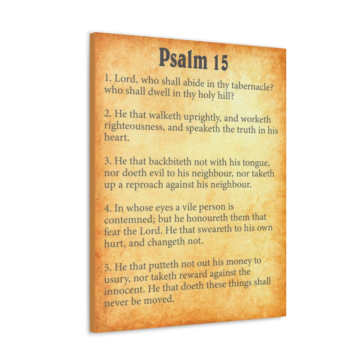 Scripture Walls Psalm 15 Chapter Gold Bible Canvas Christian Wall Art Ready to Hang Unframed-Express Your Love Gifts