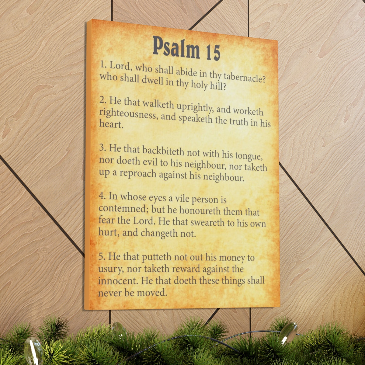 Scripture Walls Psalm 15 Chapter Gold Bible Canvas Christian Wall Art Ready to Hang Unframed-Express Your Love Gifts