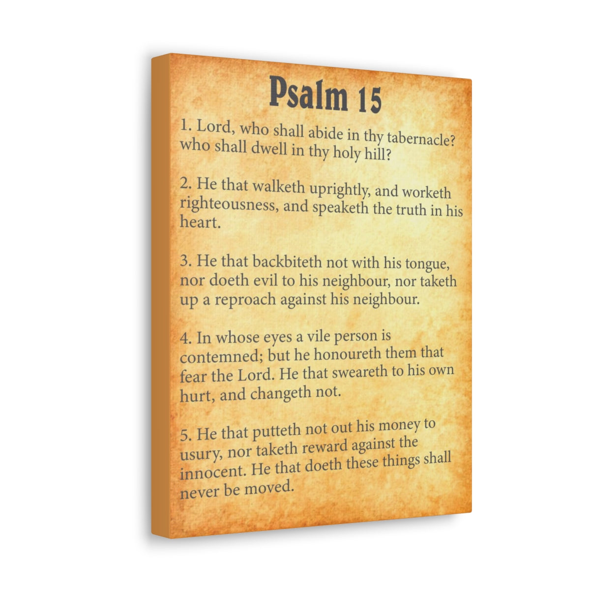 Scripture Walls Psalm 15 Chapter Gold Bible Canvas Christian Wall Art Ready to Hang Unframed-Express Your Love Gifts