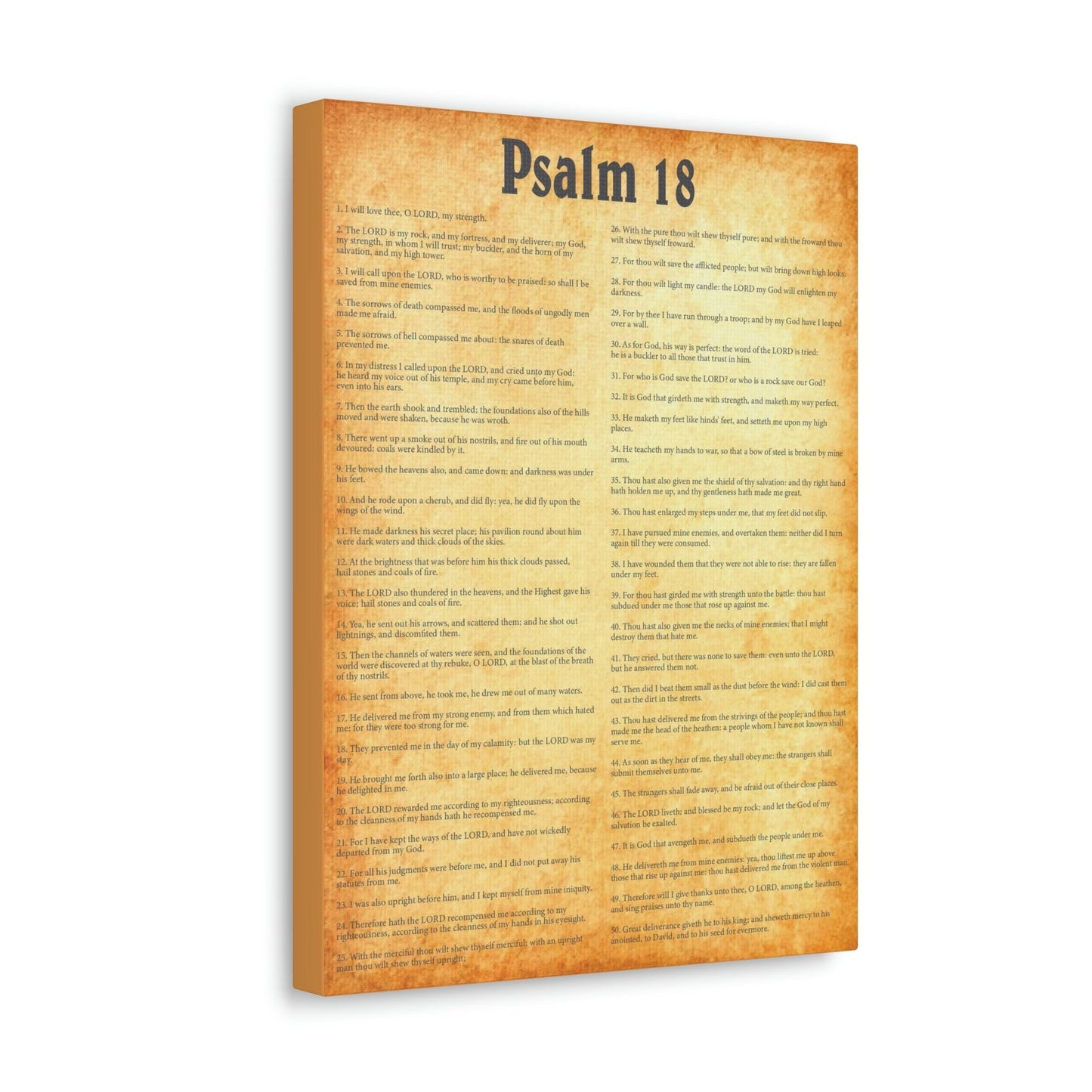 Scripture Walls Psalm 18 Chapter Gold Bible Canvas Christian Wall Art Ready to Hang Unframed-Express Your Love Gifts