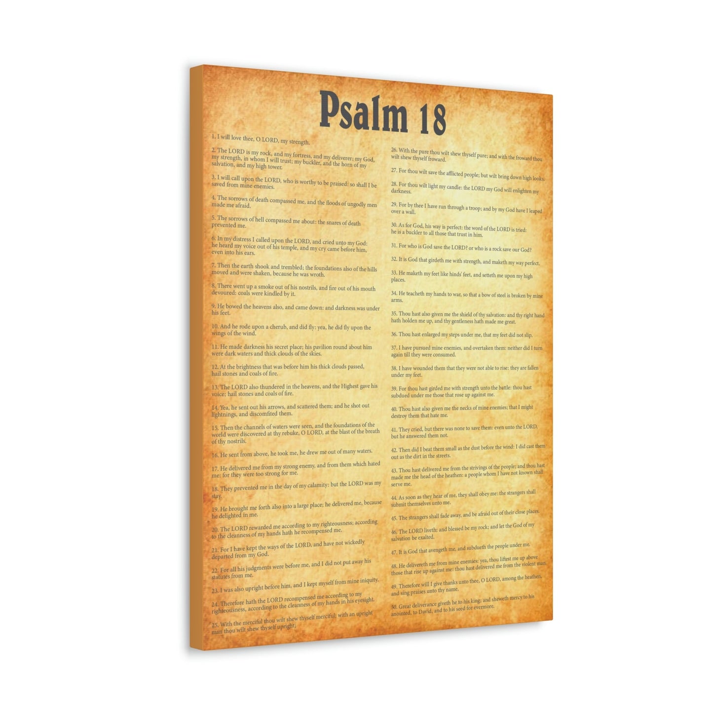 Scripture Walls Psalm 18 Chapter Gold Bible Canvas Christian Wall Art Ready to Hang Unframed-Express Your Love Gifts