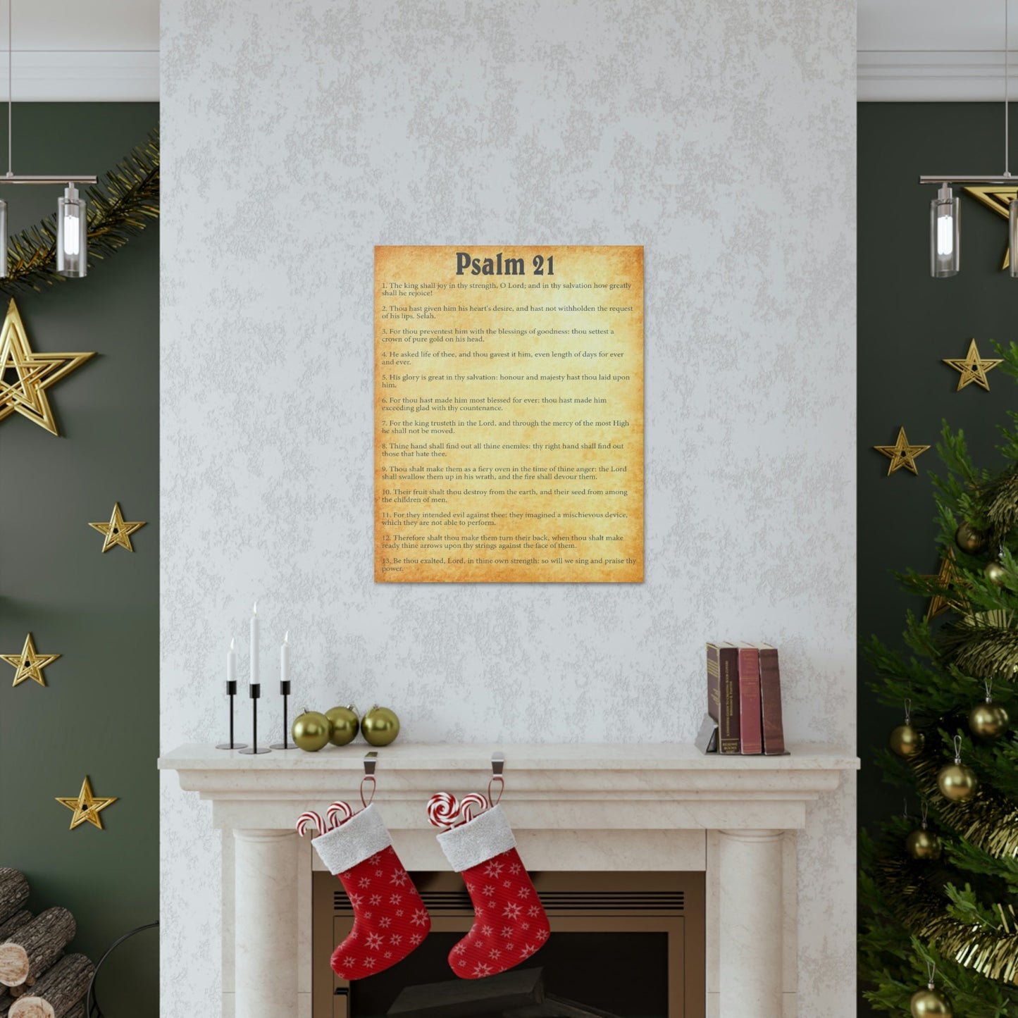 Scripture Walls Psalm 21 Chapter Gold Bible Canvas Christian Wall Art Ready to Hang Unframed-Express Your Love Gifts