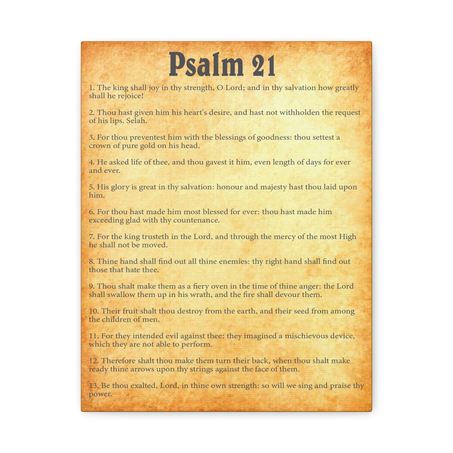 Scripture Walls Psalm 21 Chapter Gold Bible Canvas Christian Wall Art Ready to Hang Unframed-Express Your Love Gifts