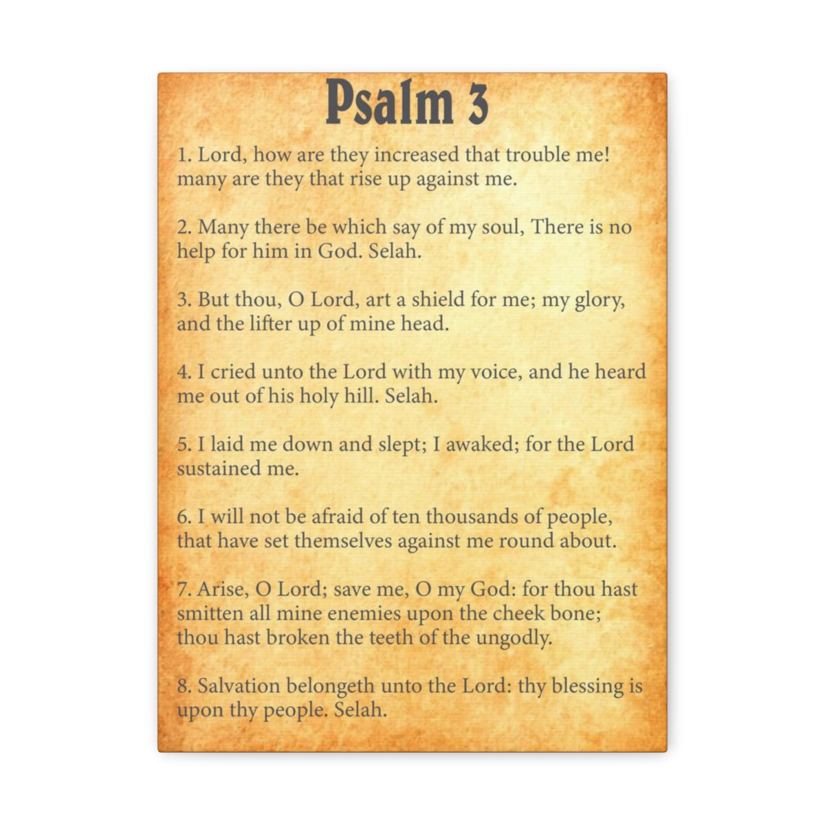 Scripture Walls Psalm 3 Chapter Gold Bible Canvas Christian Wall Art Ready to Hang Unframed-Express Your Love Gifts