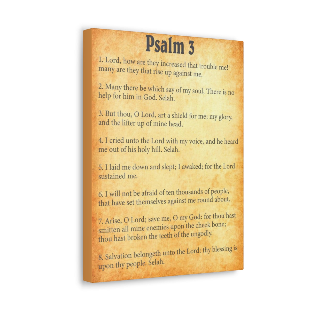 Scripture Walls Psalm 3 Chapter Gold Bible Canvas Christian Wall Art Ready to Hang Unframed-Express Your Love Gifts