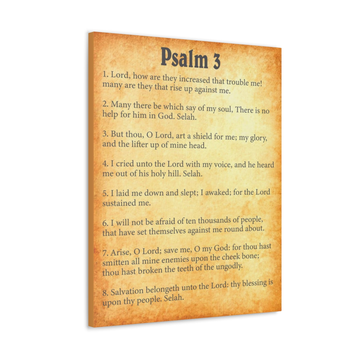 Scripture Walls Psalm 3 Chapter Gold Bible Canvas Christian Wall Art Ready to Hang Unframed-Express Your Love Gifts