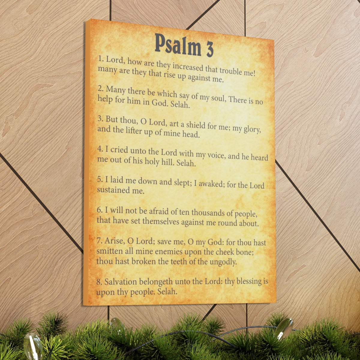 Scripture Walls Psalm 3 Chapter Gold Bible Canvas Christian Wall Art Ready to Hang Unframed-Express Your Love Gifts