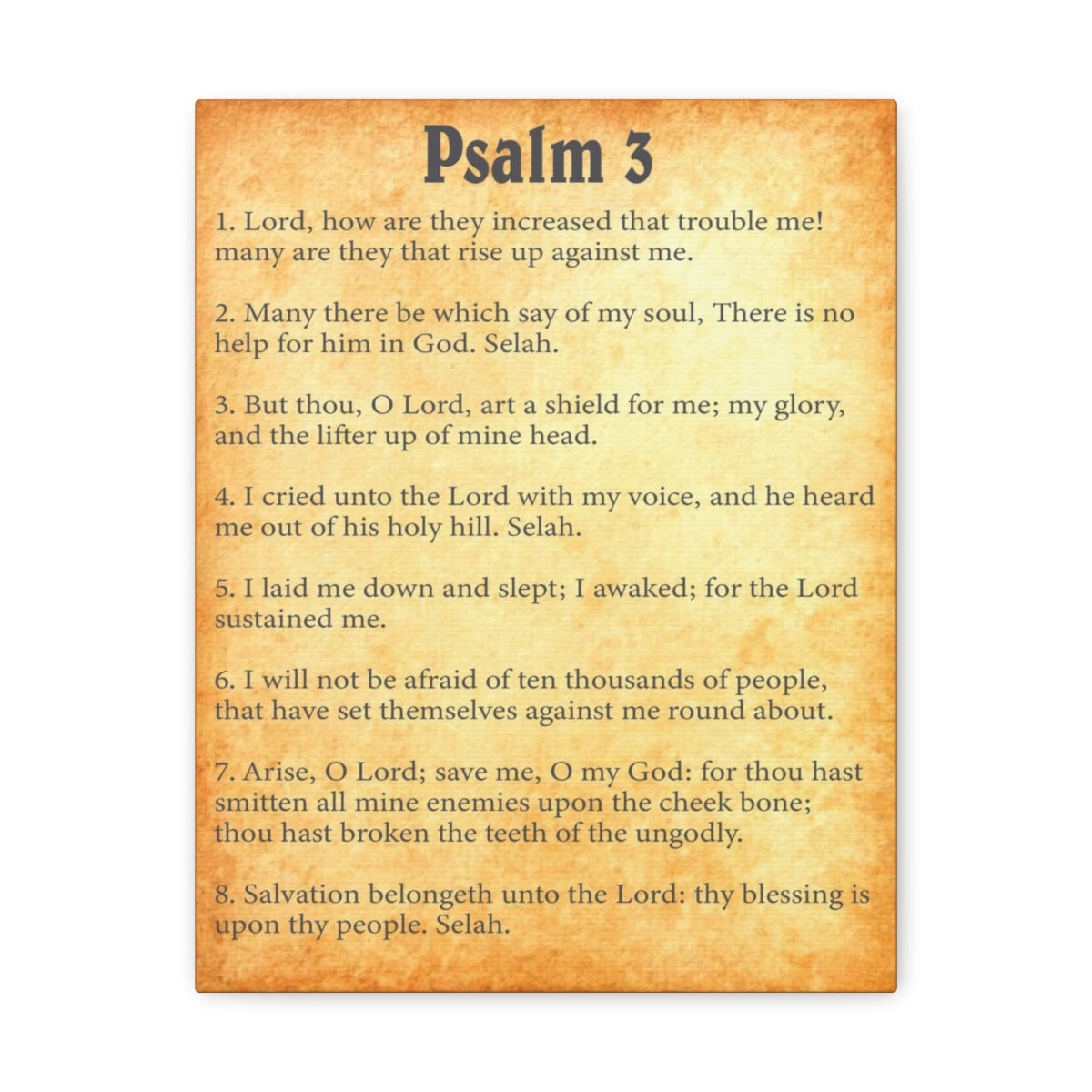 Scripture Walls Psalm 3 Chapter Gold Bible Canvas Christian Wall Art Ready to Hang Unframed-Express Your Love Gifts