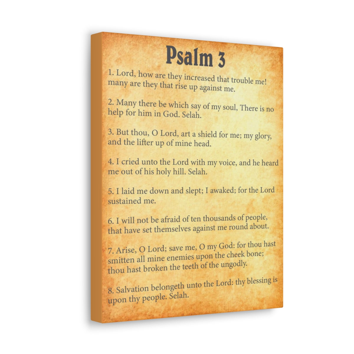 Scripture Walls Psalm 3 Chapter Gold Bible Canvas Christian Wall Art Ready to Hang Unframed-Express Your Love Gifts