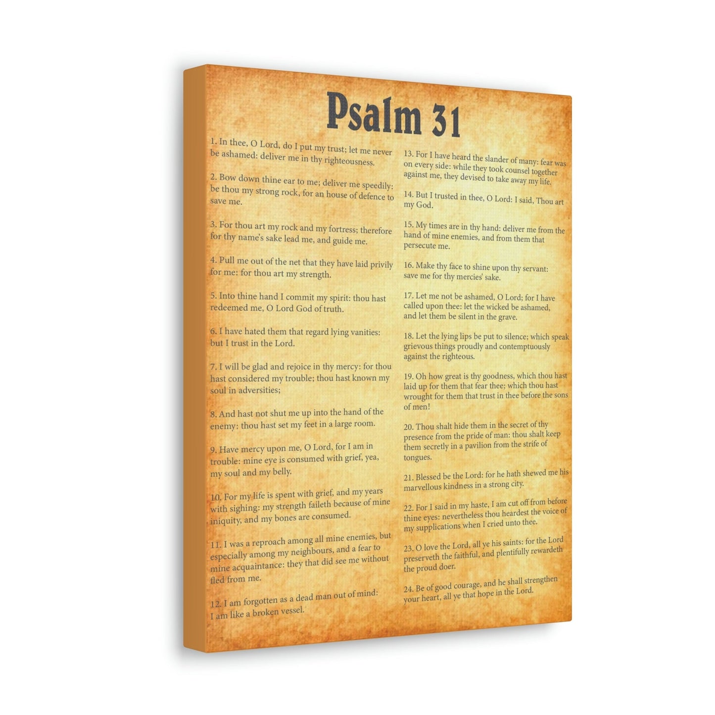 Scripture Walls Psalm 31 Chapter Gold Bible Canvas Christian Wall Art Ready to Hang Unframed-Express Your Love Gifts
