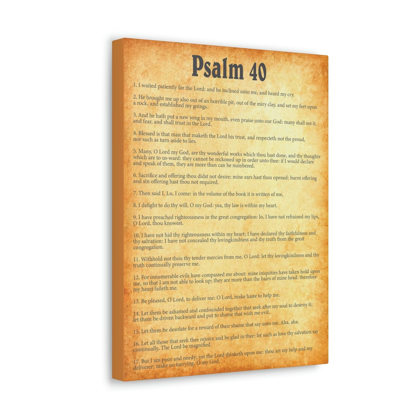 Scripture Walls Psalm 40 Chapter Gold Bible Canvas Christian Wall Art Ready to Hang Unframed-Express Your Love Gifts