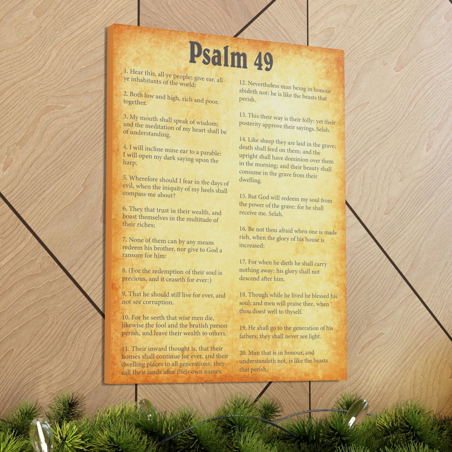 Scripture Walls Psalm 49 Chapter Gold Bible Canvas Christian Wall Art Ready to Hang Unframed-Express Your Love Gifts