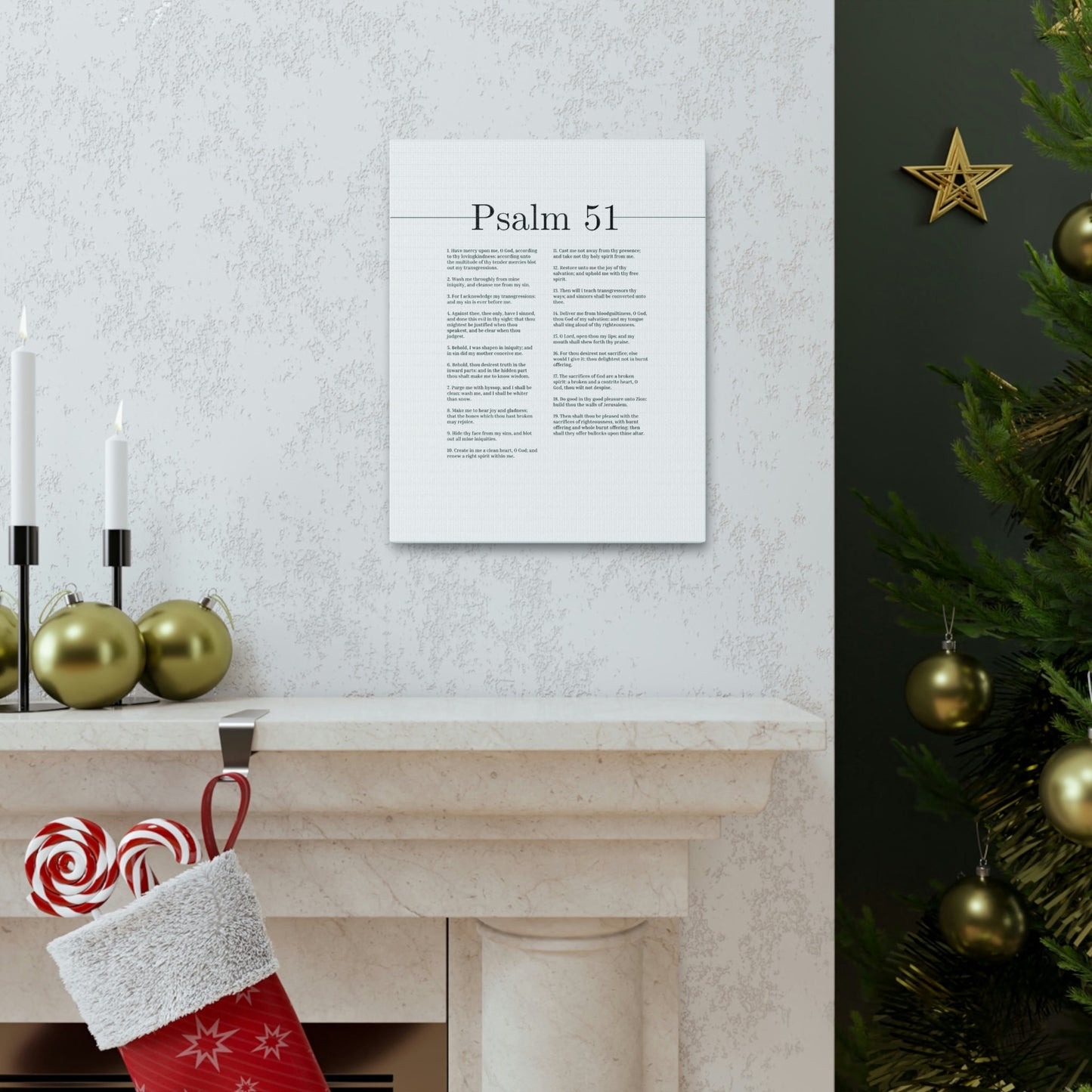 Scripture Walls Psalm 51 God Of My Salvation Christian Wall Art Bible Verse Print Ready to Hang Unframed-Express Your Love Gifts